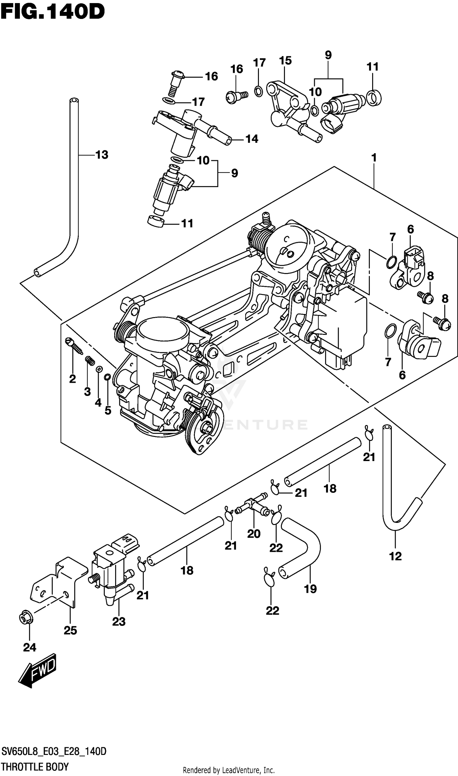 THROTTLE BODY (SV650AL8 E33)