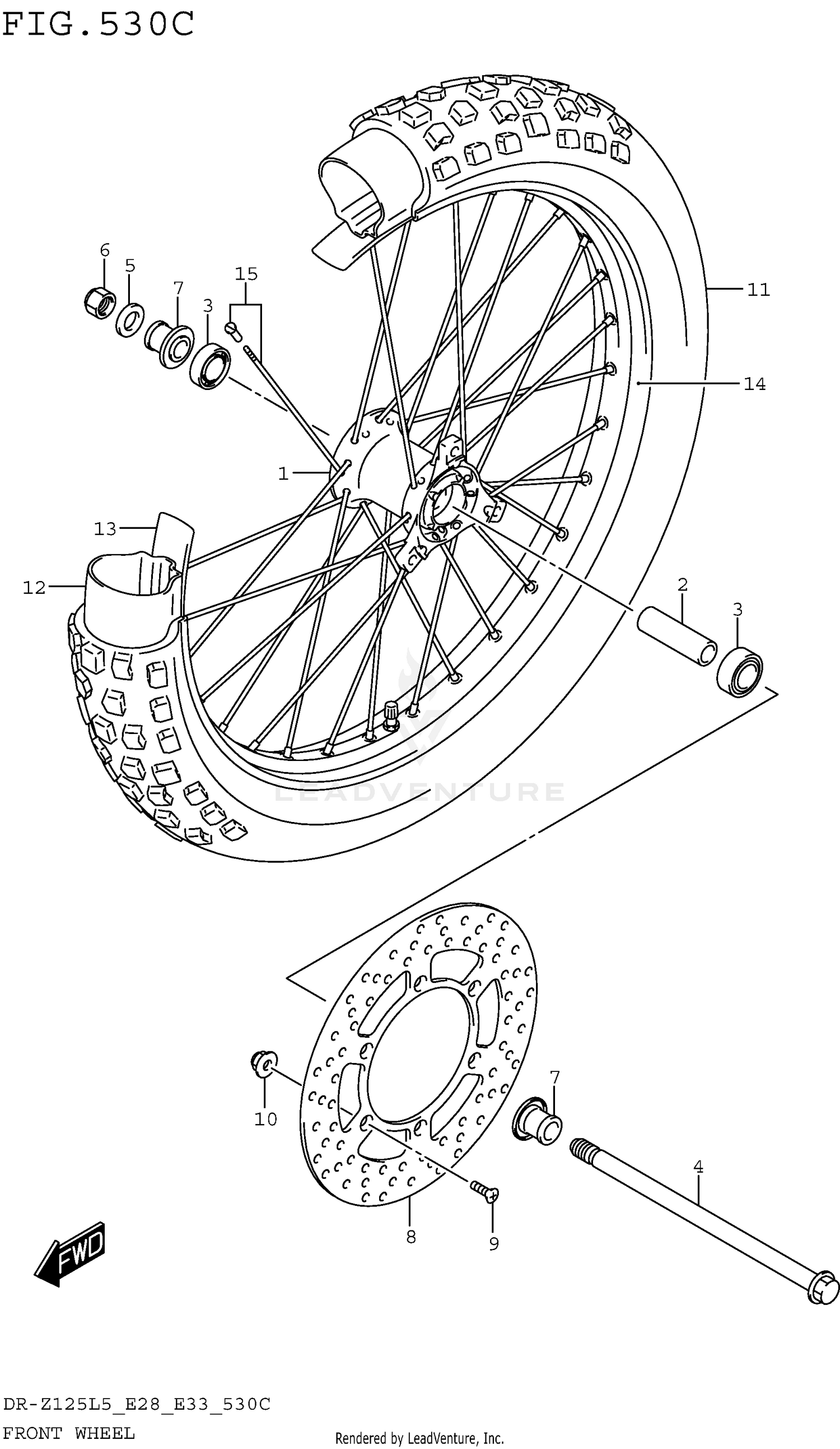 FRONT WHEEL (DR-Z125LL5 E28)