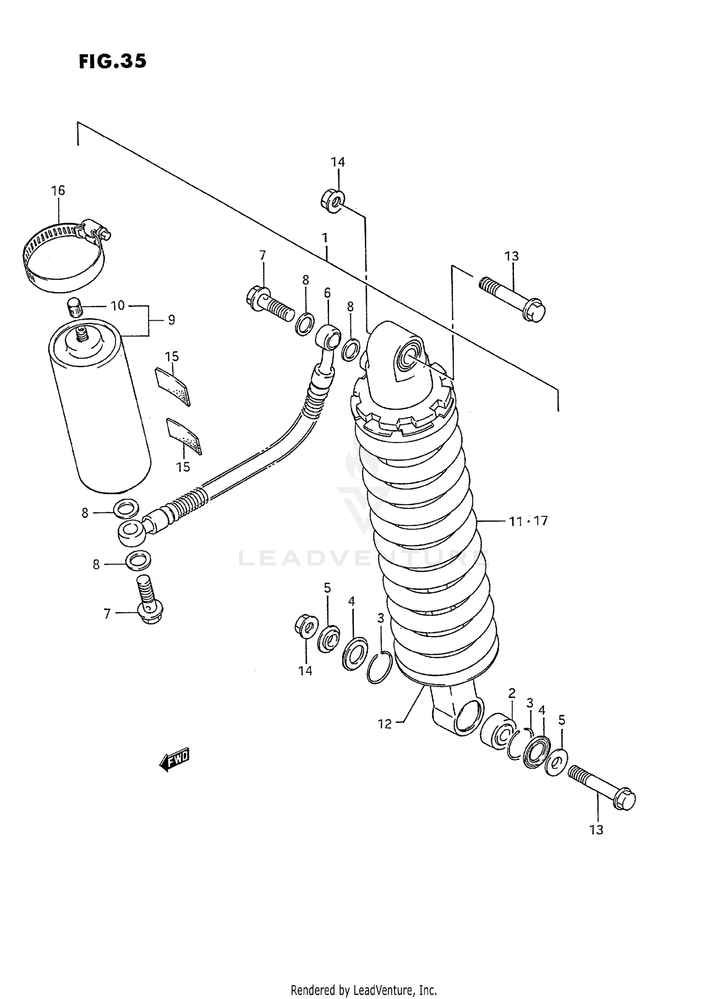 REAR SHOCK ABSORBER (MODEL H/J)