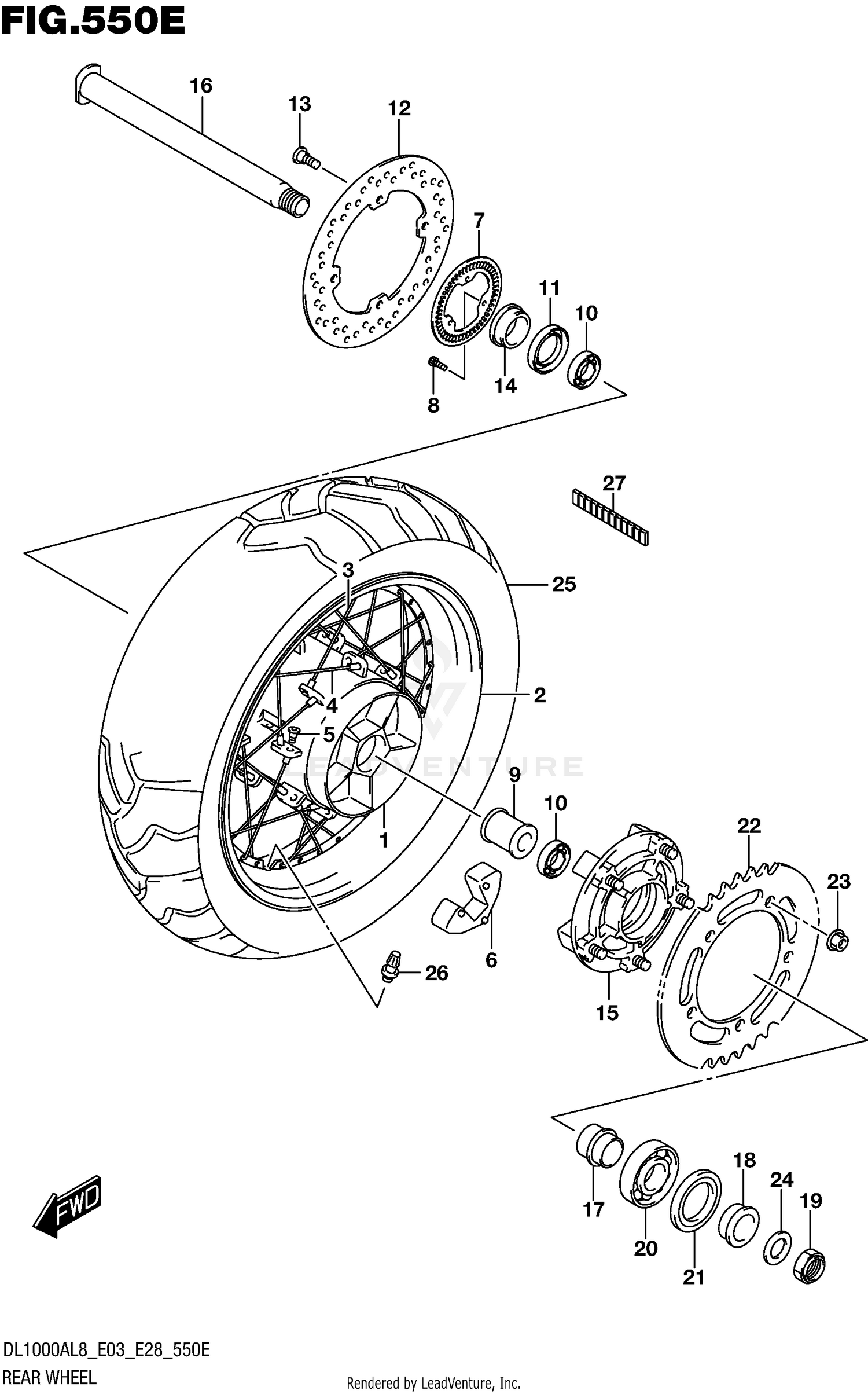 REAR WHEEL (DL1000XAL8 E28)