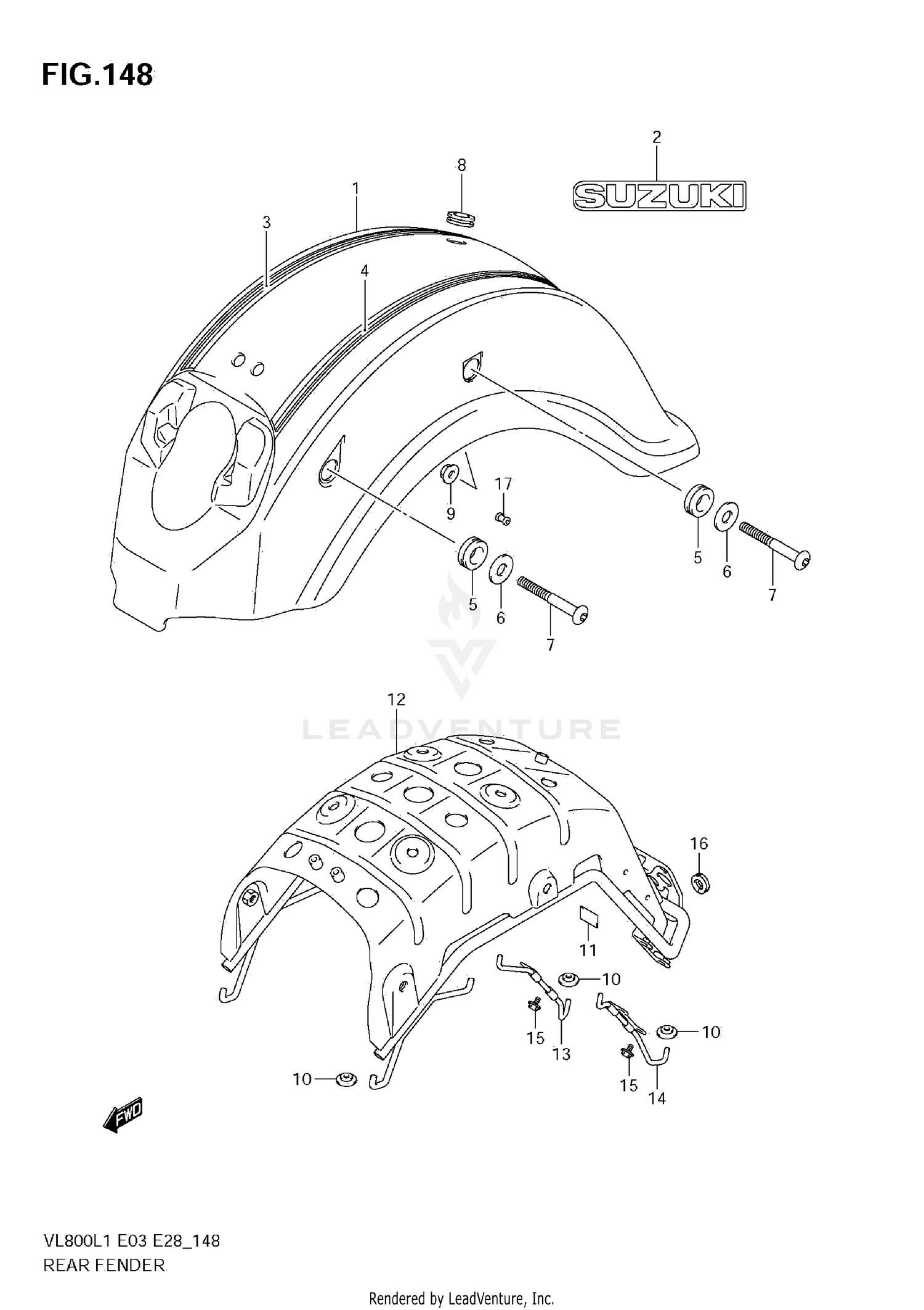 REAR FENDER (VL800C E3)