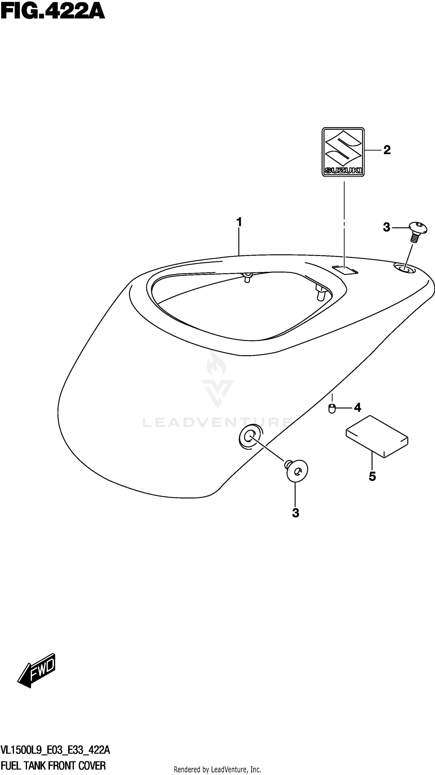 FUEL TANK FRONT COVER (VL1500BL9 E03)