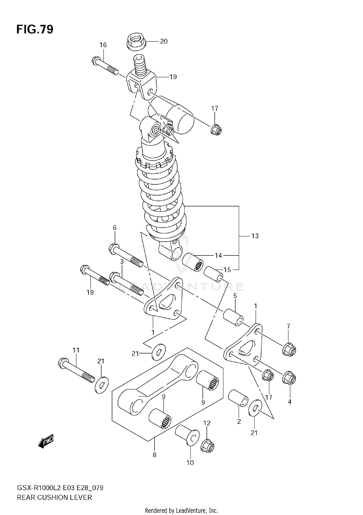 REAR CUSHION LEVER (GSX-R1000 L2 E28)