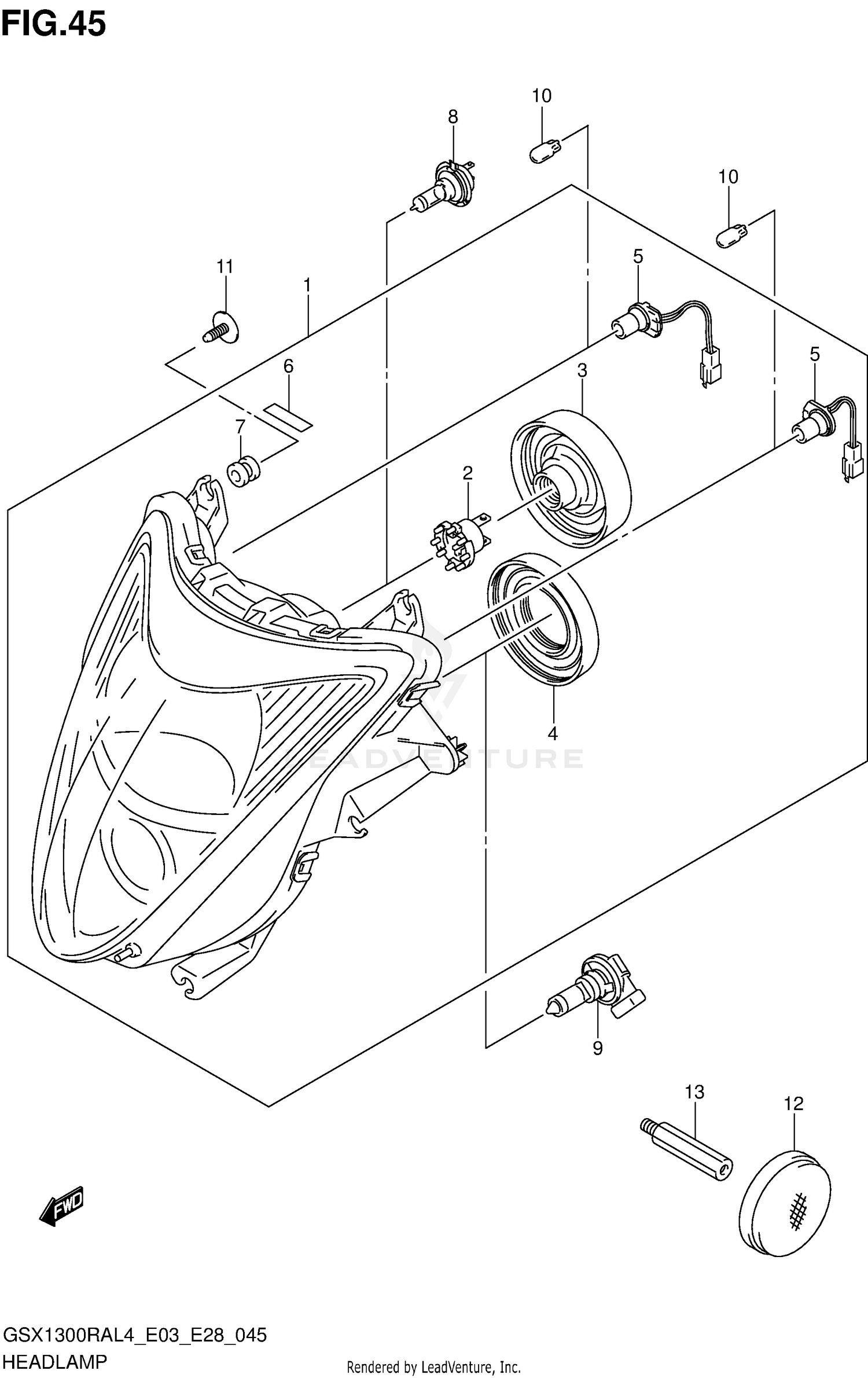 HEADLAMP (GSX1300RAL4 E33)