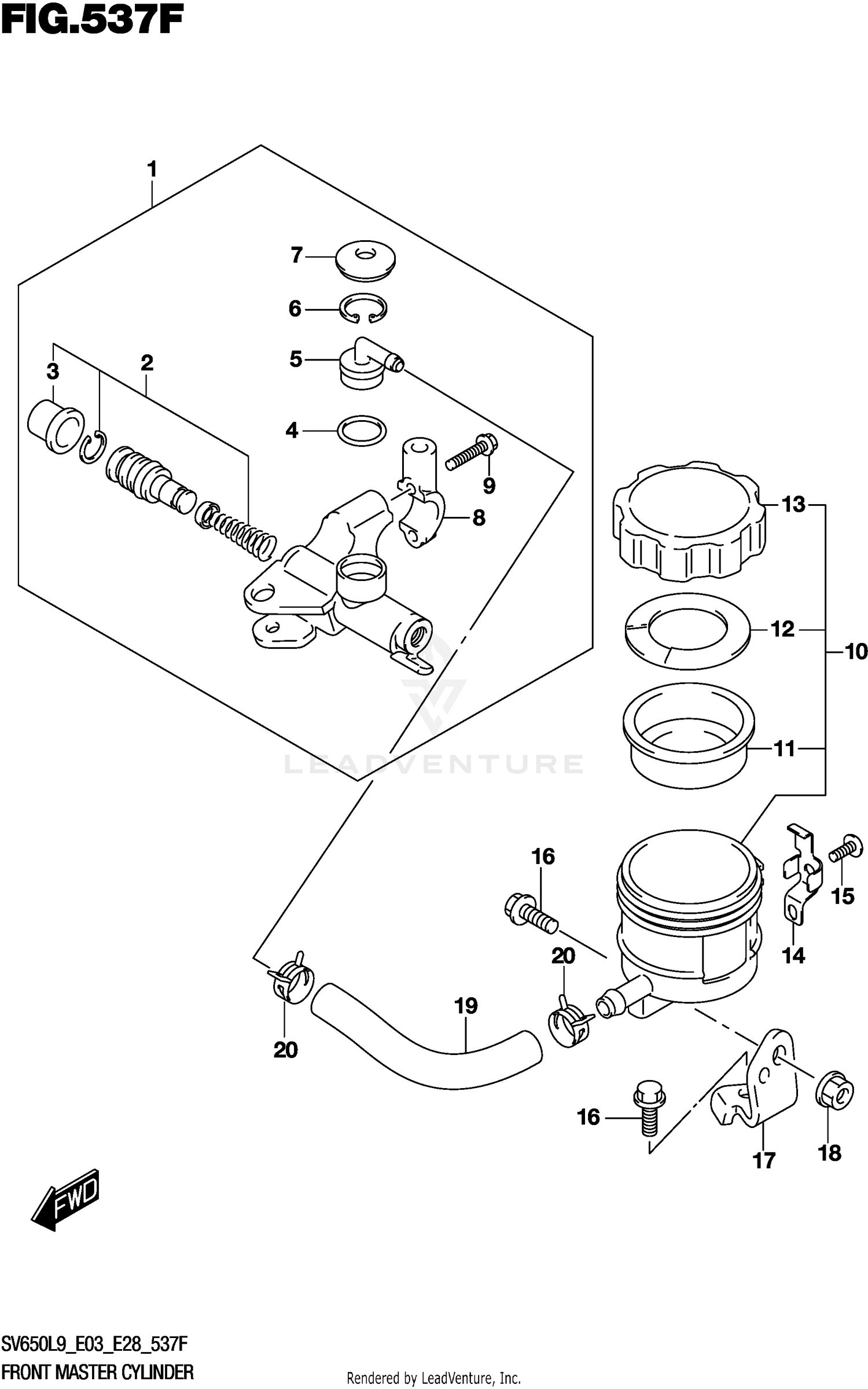 FRONT MASTER CYLINDER (SV650XAL9 E33)