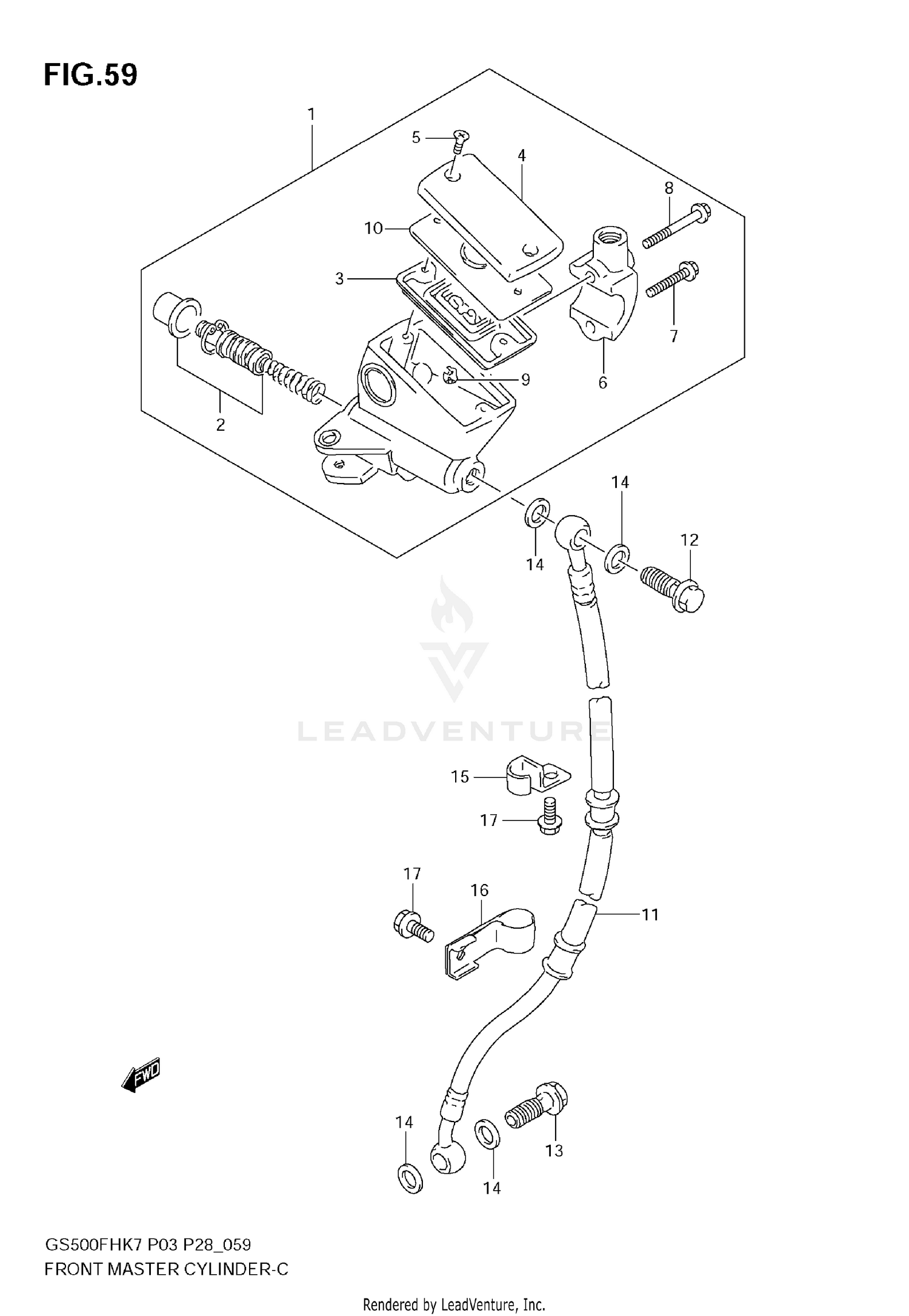 FRONT MASTER CYLINDER (GS500H)