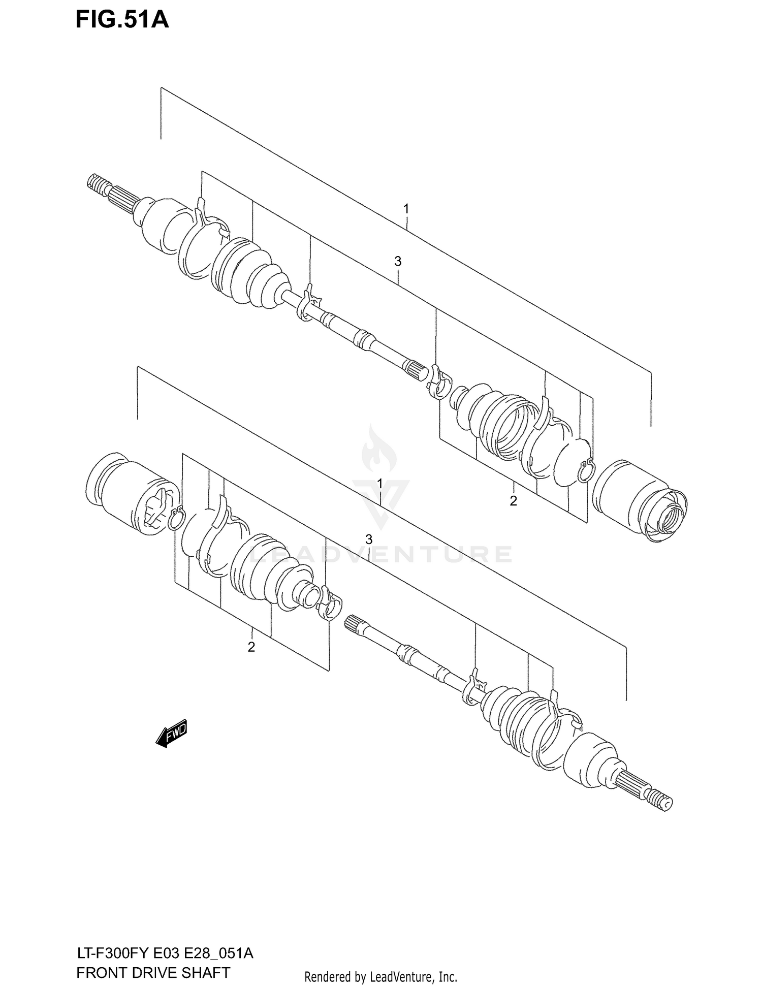FRONT DRIVE SHAFT (MODEL K1/K2)