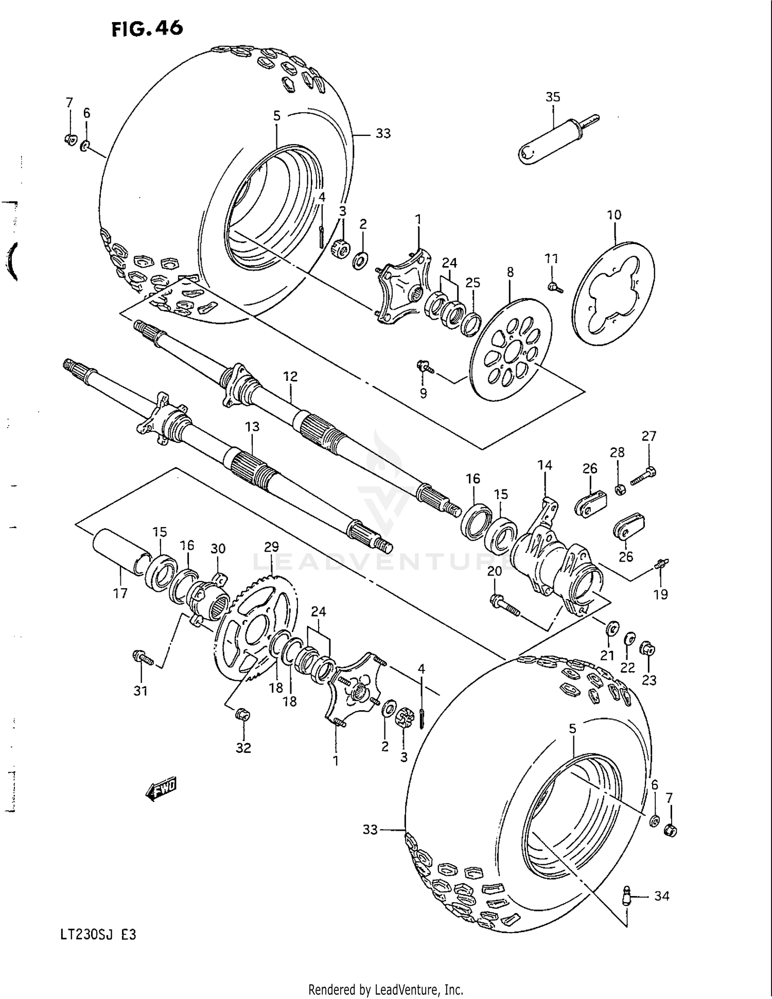 REAR WHEEL (MODEL H)