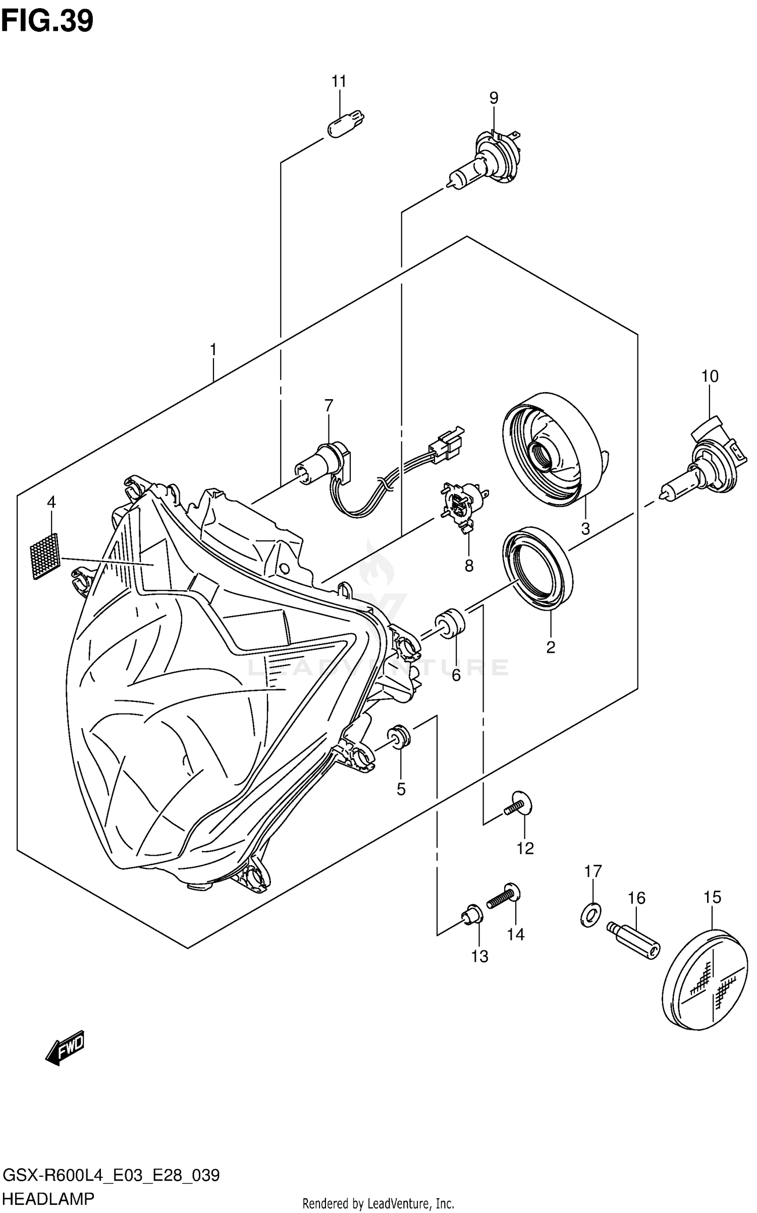 HEADLAMP (GSX-R600L4 E28)