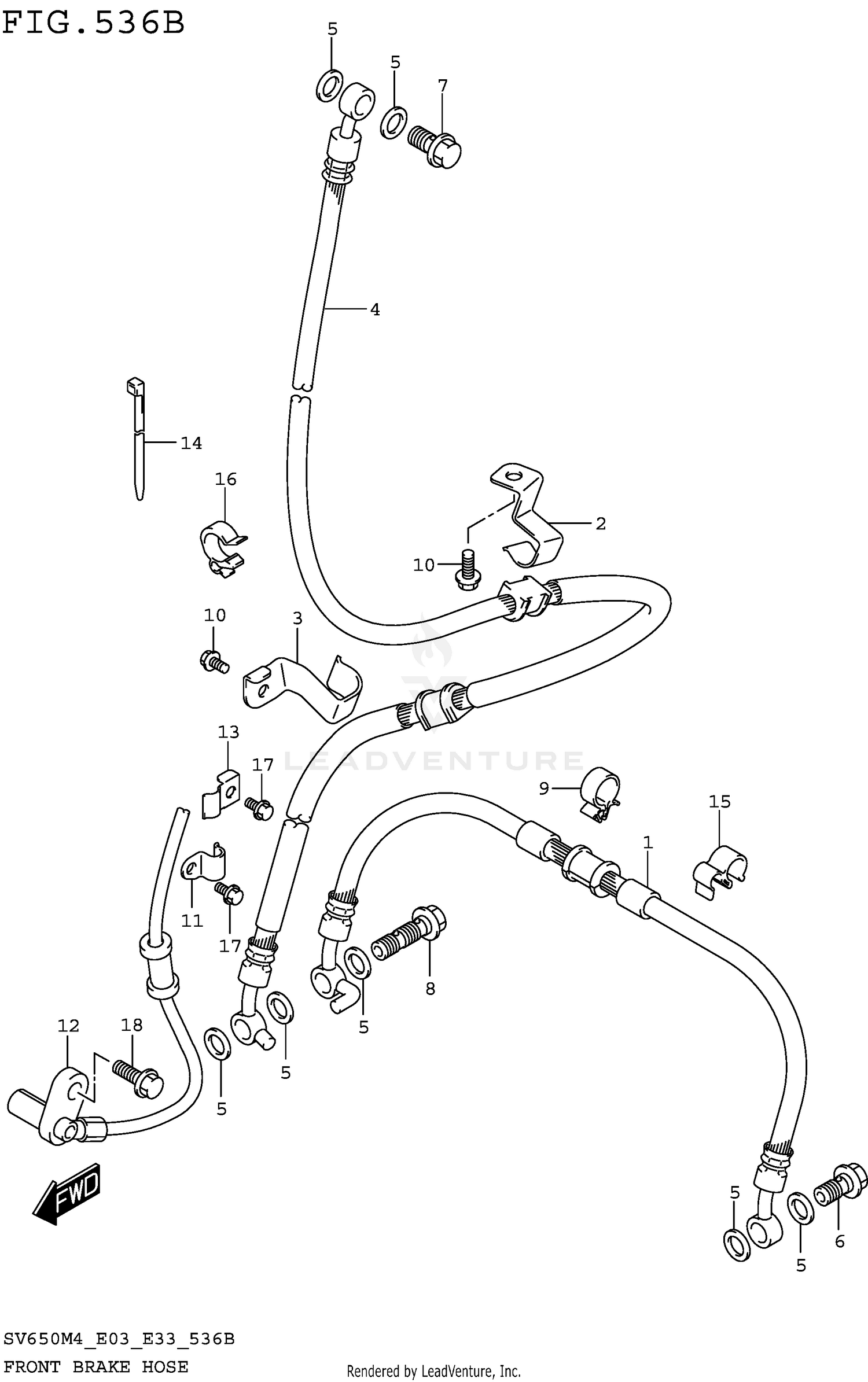 FRONT BRAKE HOSE (SV650M4 E33)