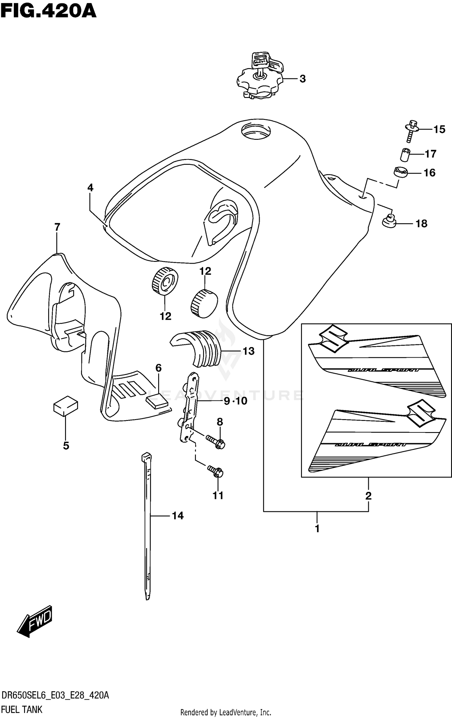 FUEL TANK (DR650SEL6 E03)