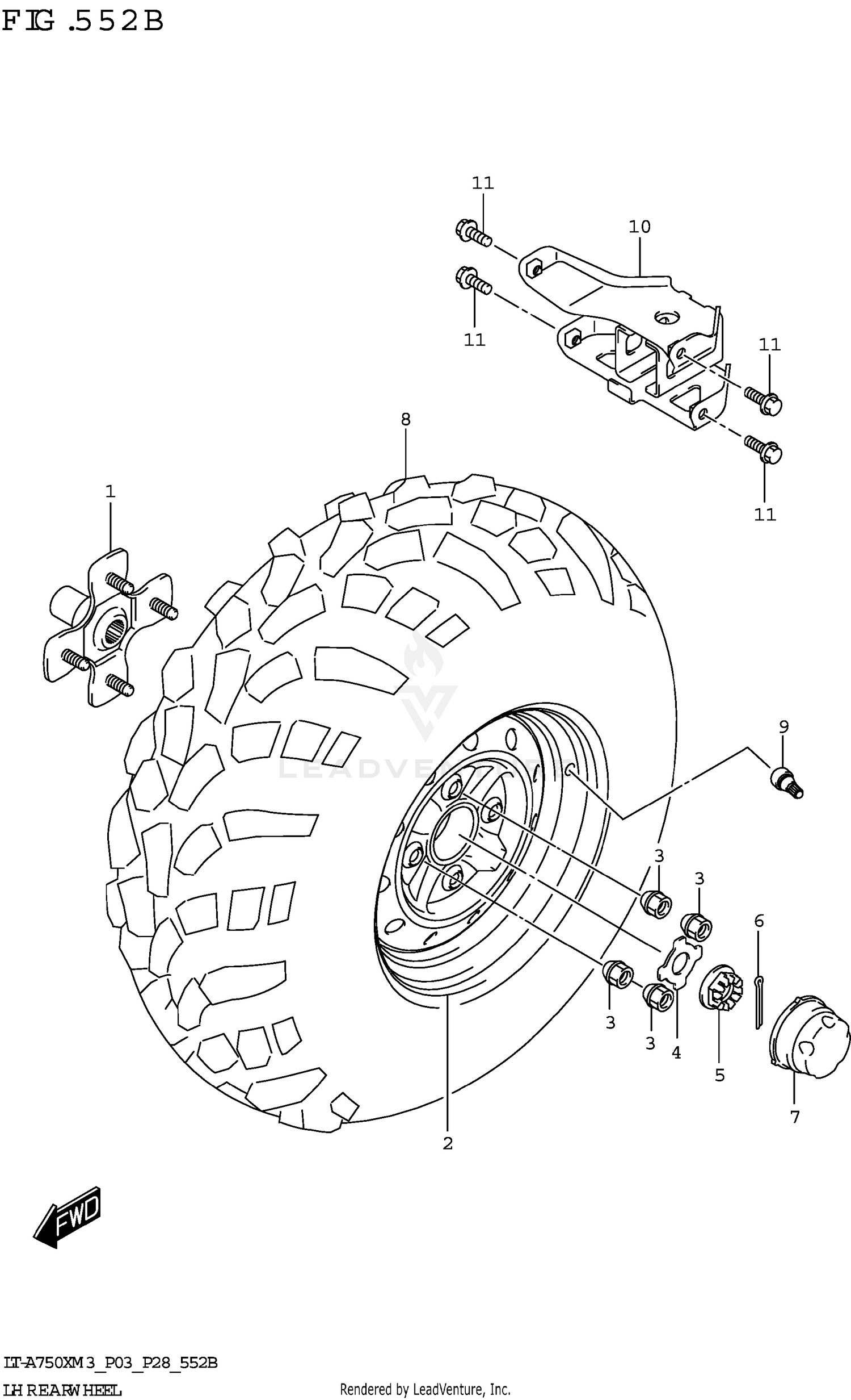 LH REAR WHEEL (LT-A750XP)