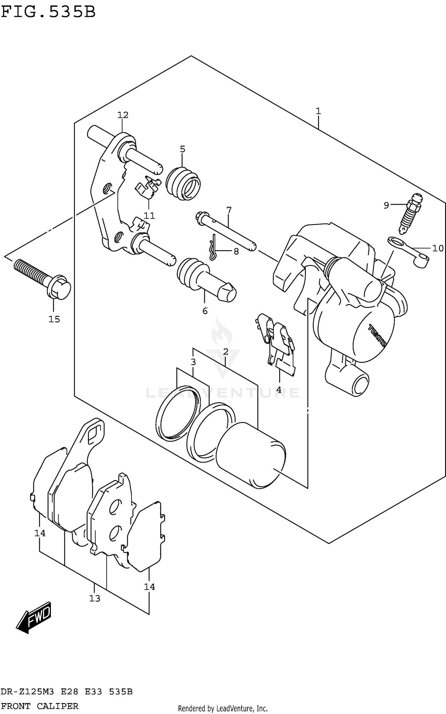 FRONT CALIPER (DR-Z125LM3E33)