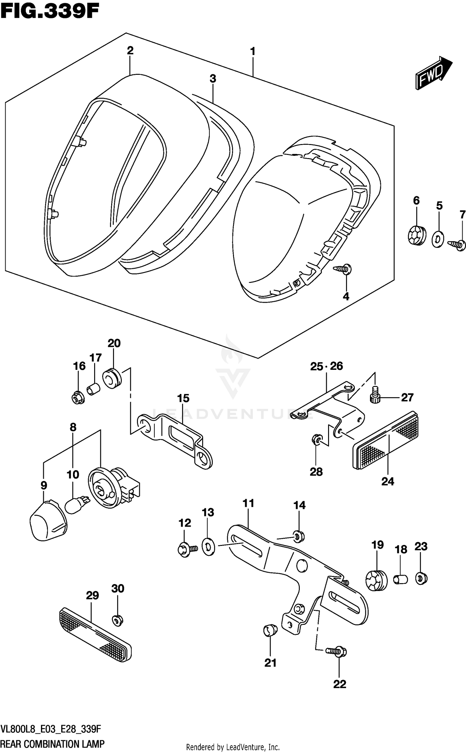 REAR COMBINATION LAMP (VL800TL8 E33)