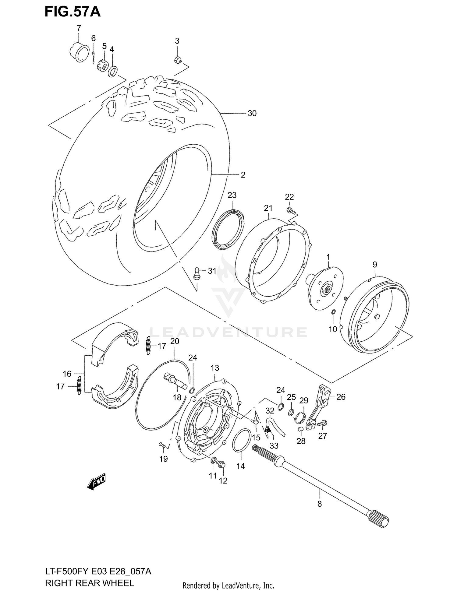 RIGHT REAR WHEEL (MODEL K1/K2)