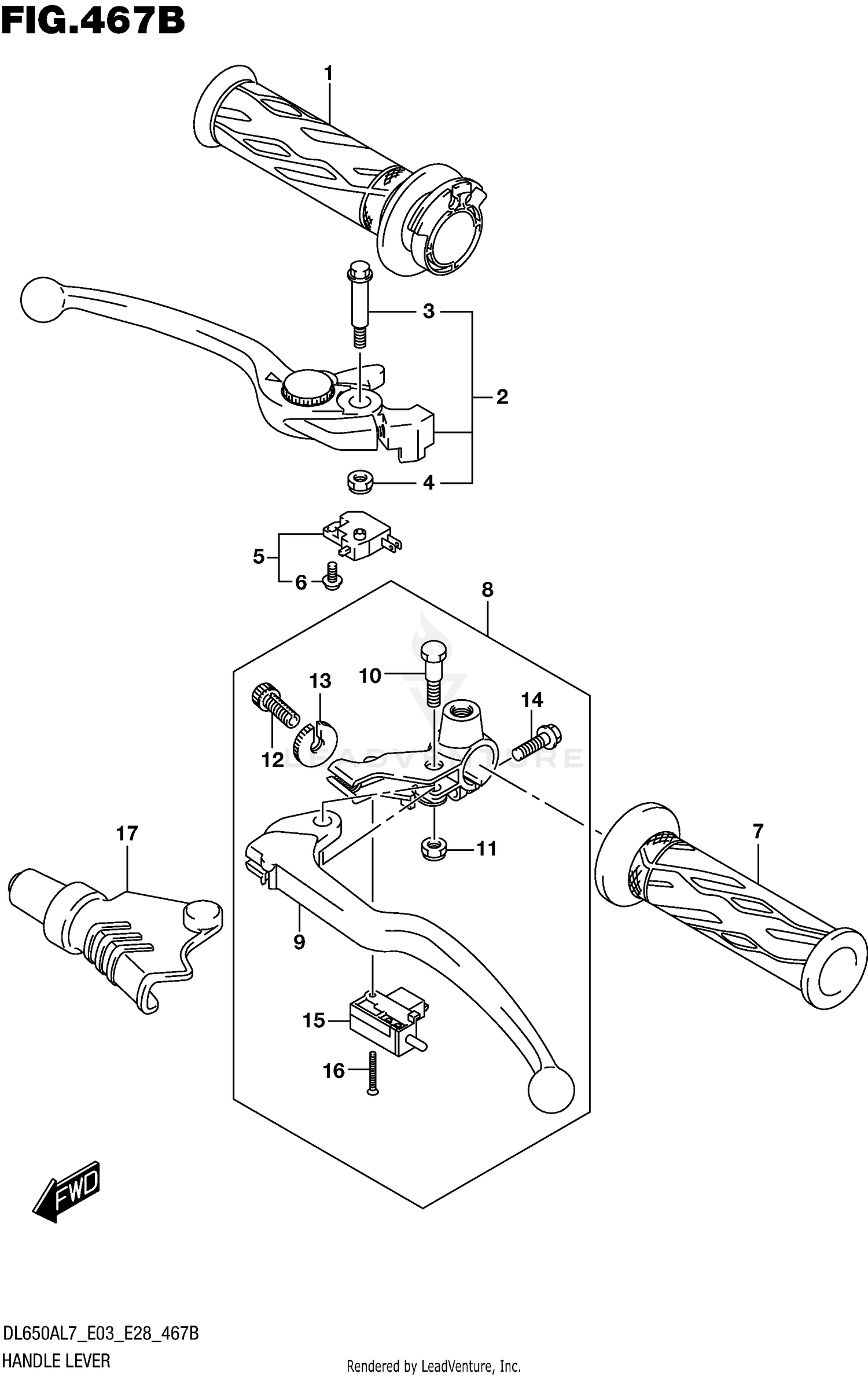 HANDLE LEVER (DL650AL7 E28)
