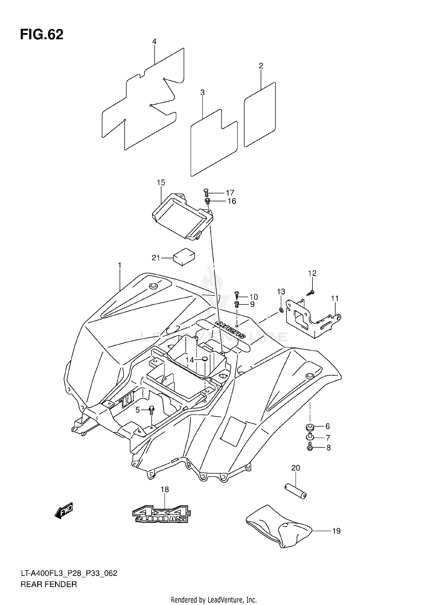 REAR FENDER (LT-A400FL3 P28)