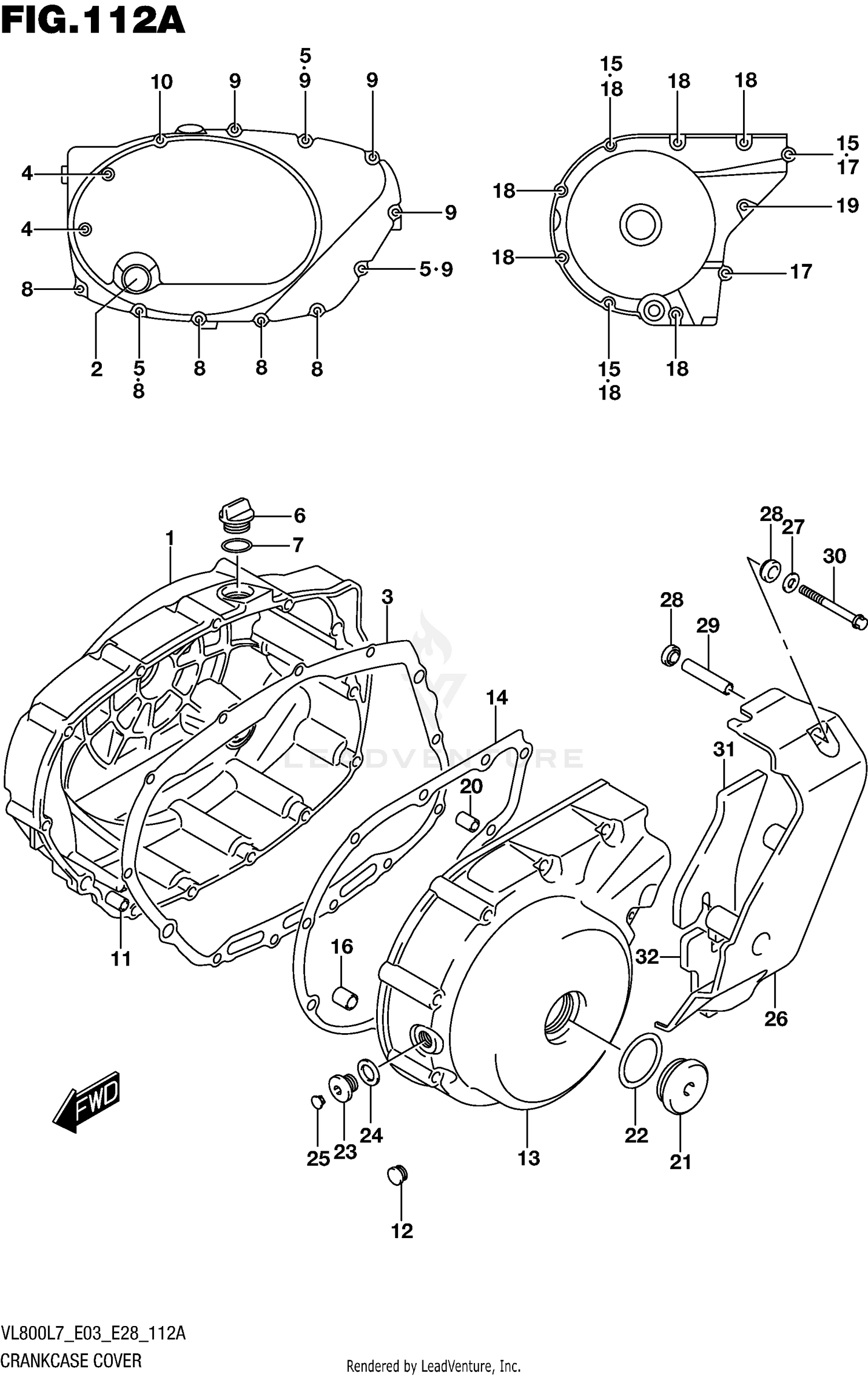 CRANKCASE COVER (VL800L7 E03)