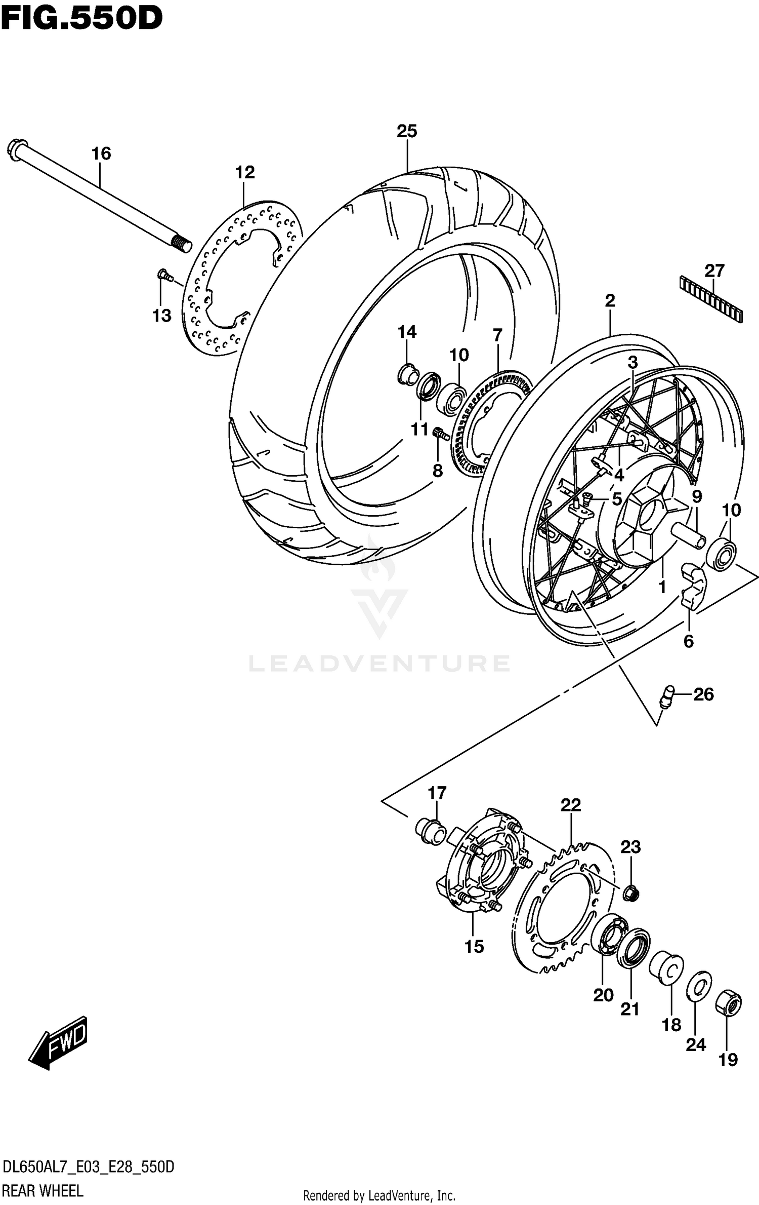REAR WHEEL (DL650XAL7 E03)