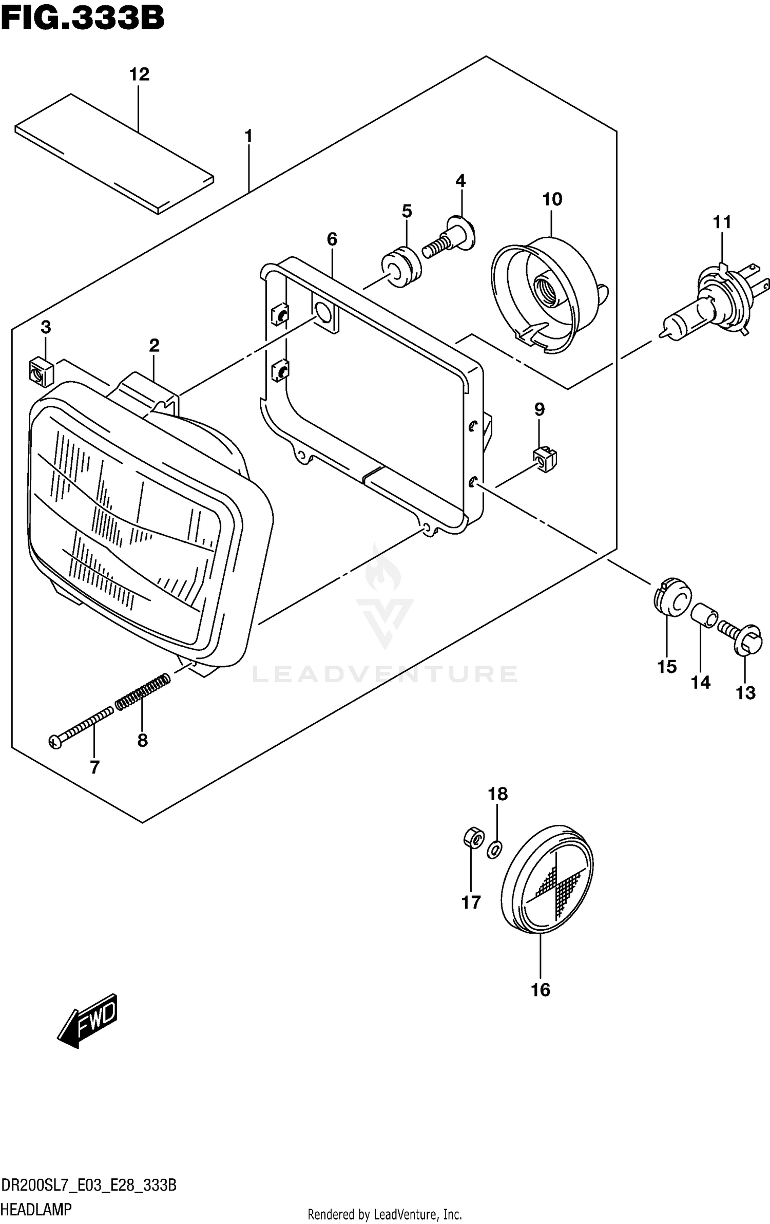 HEADLAMP (DR200SL7 E28)