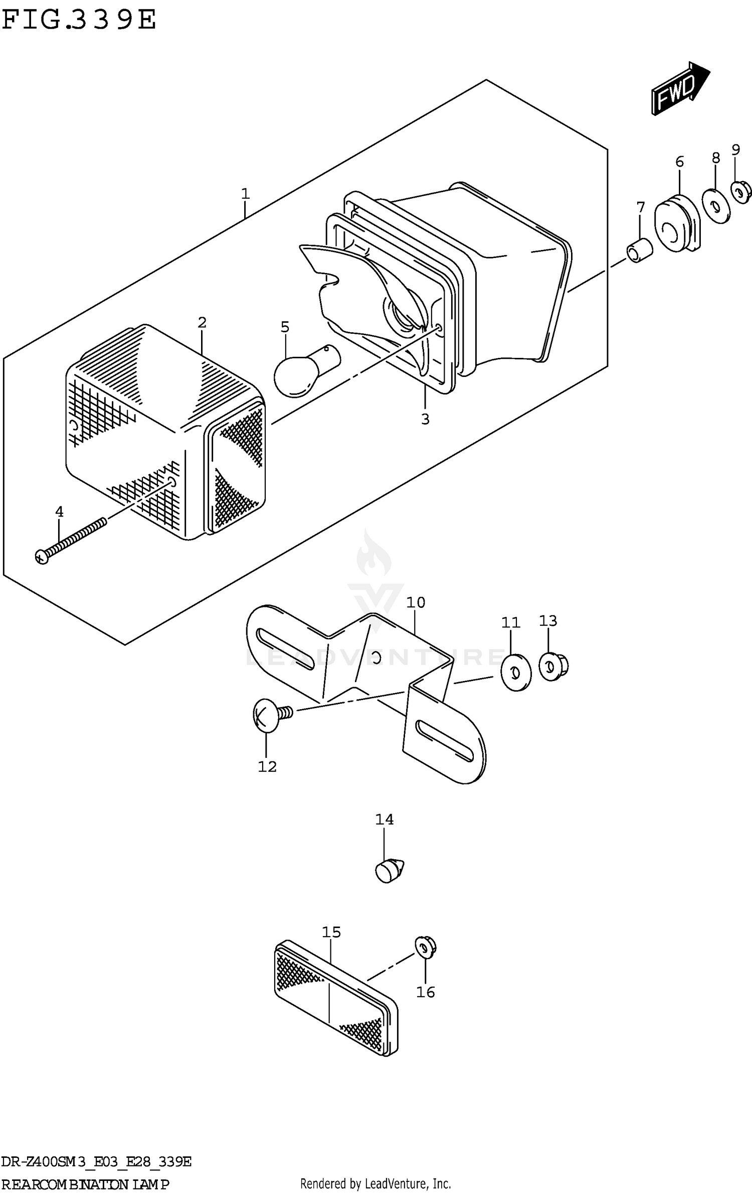REAR COMBINATION LAMP (DR-Z400SMM3 E28)