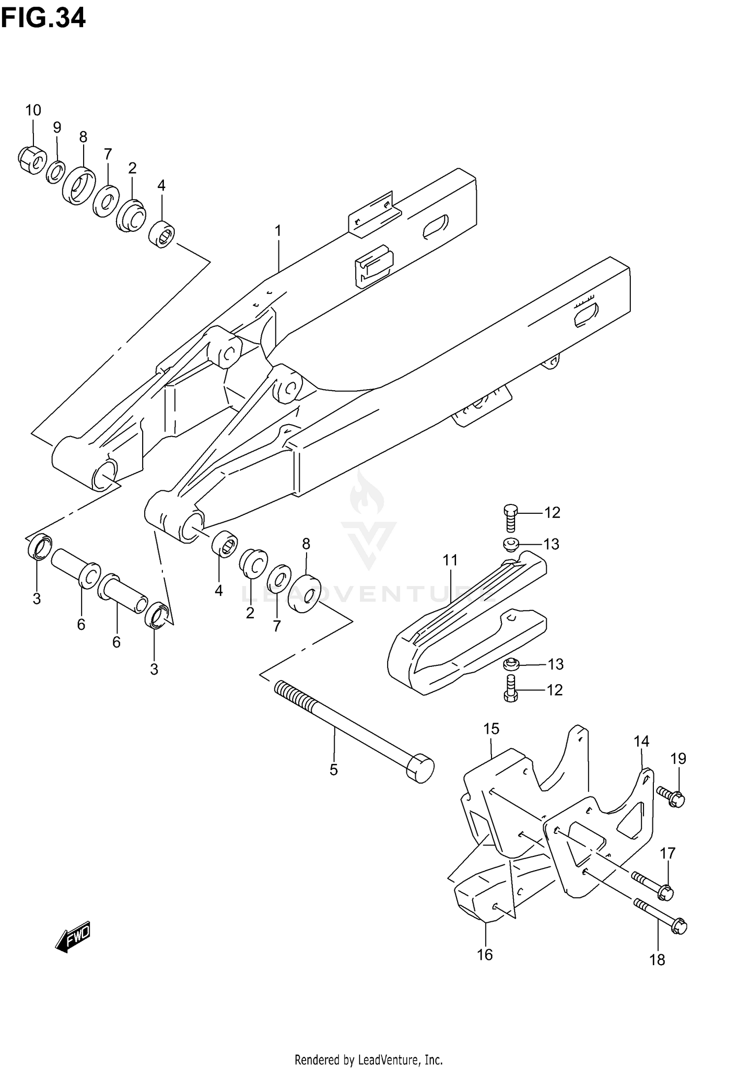 REAR SWINGING ARM (MODEL K2)