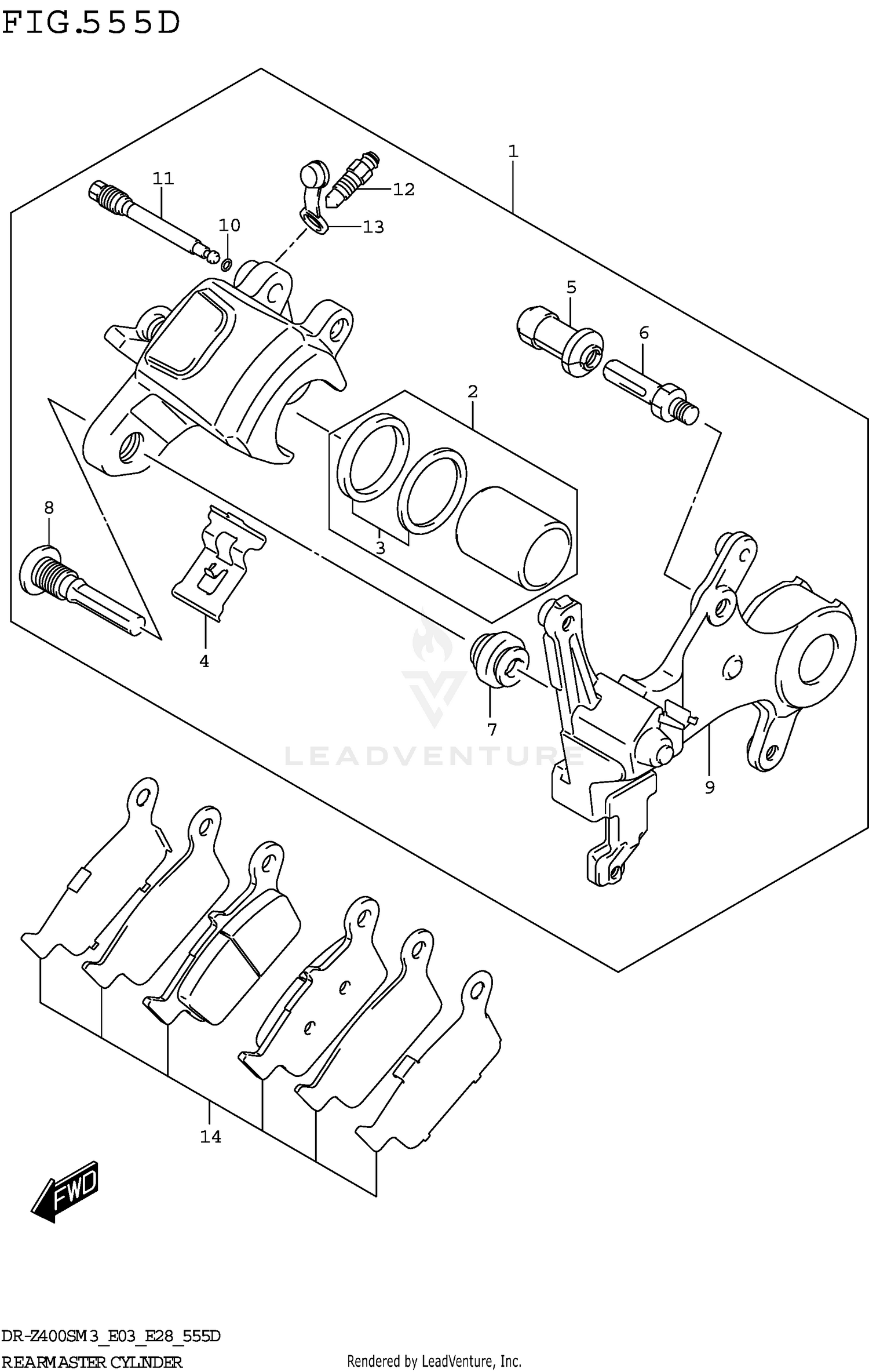 REAR CALIPER (DR-Z400SMM3 E03)