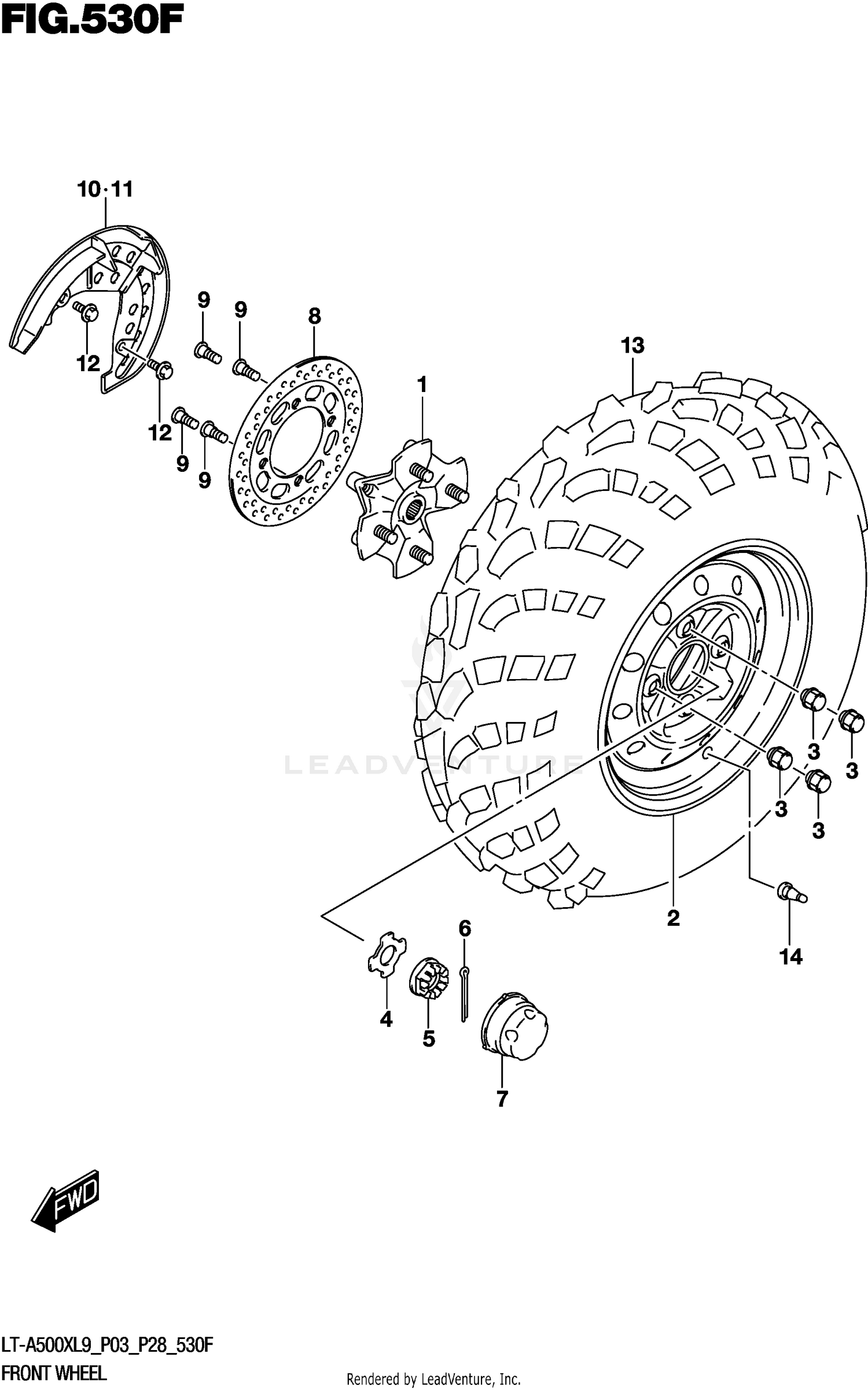 FRONT WHEEL (LT-A500XPL9 P33)