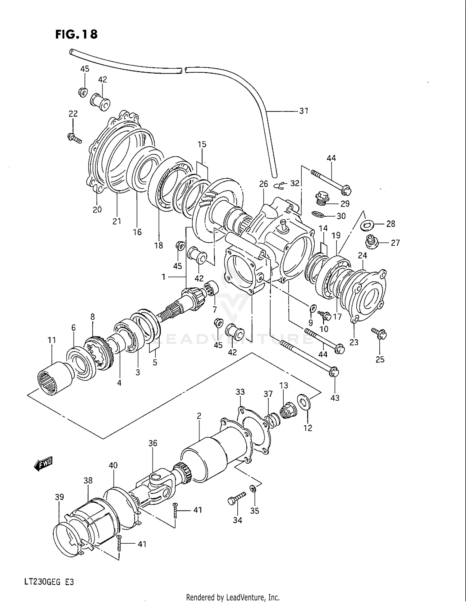 PROPELLER SHAFT - FINAL DRIVE GEAR