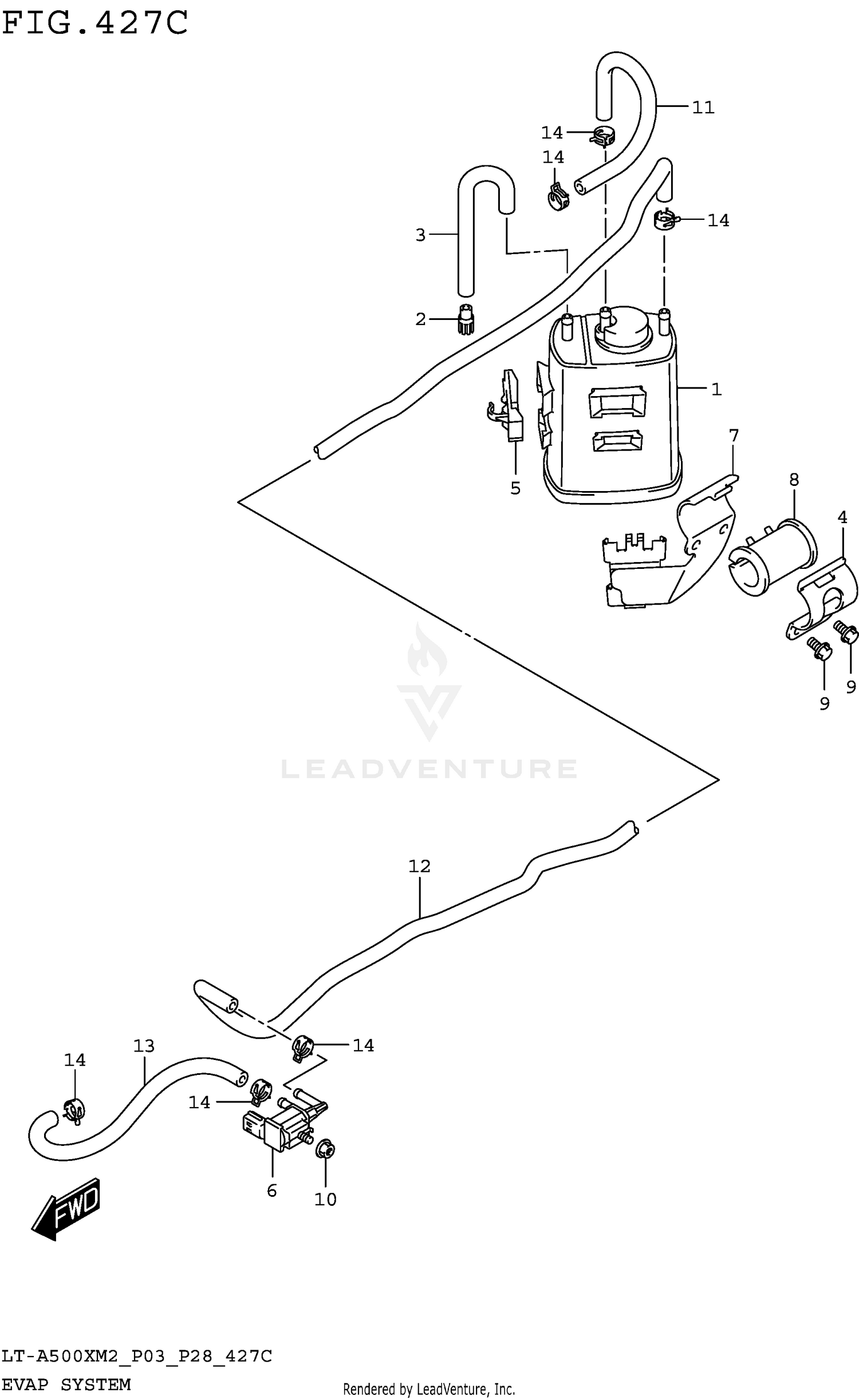 EVAP SYSTEM (LT-A500XPZM2 P33)