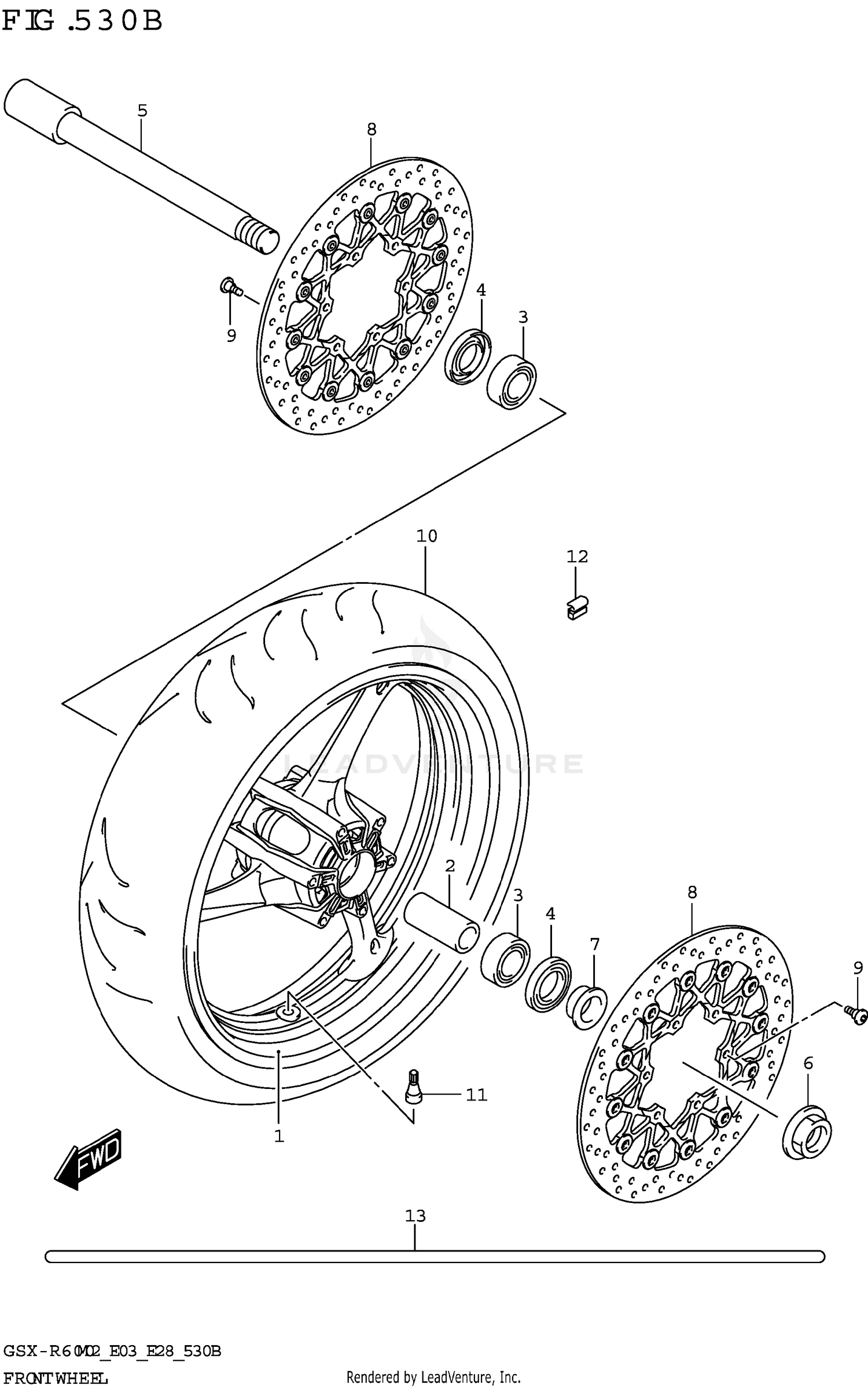 FRONT WHEEL (GSX-R600)