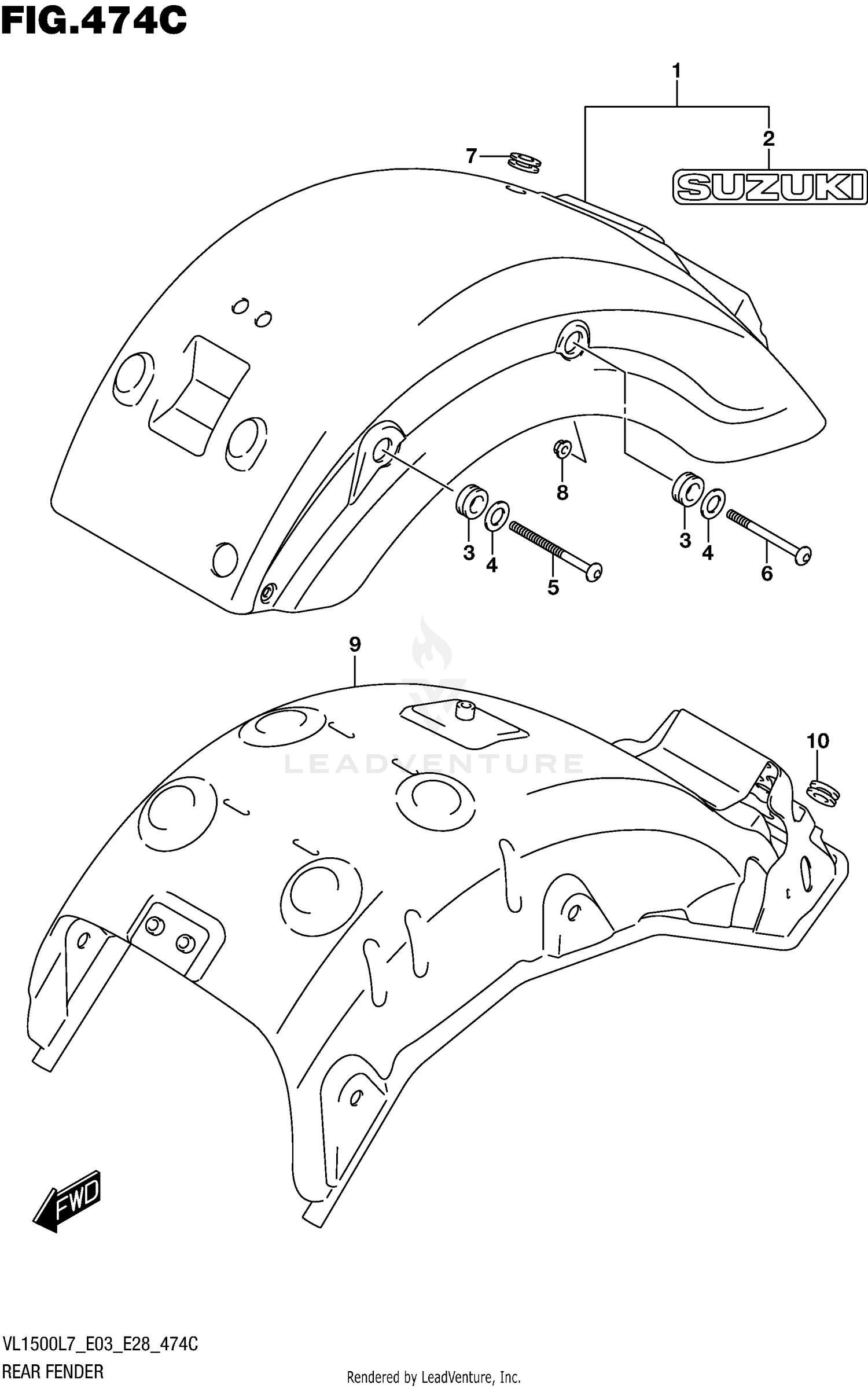 REAR FENDER (VL1500BL7 E33)