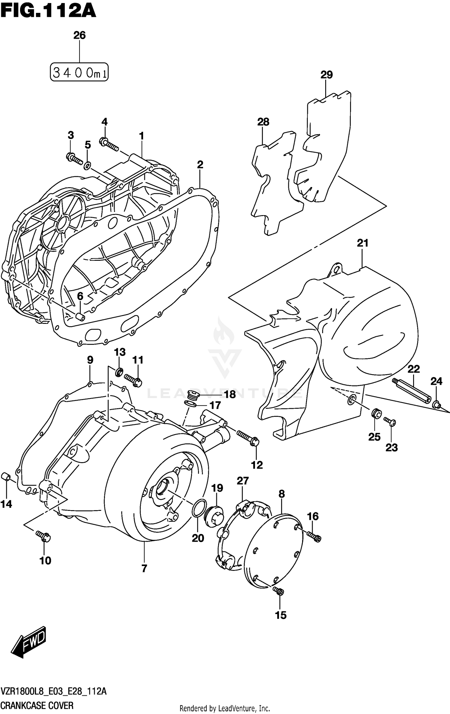 CRANKCASE COVER (VZR1800L8 E28)
