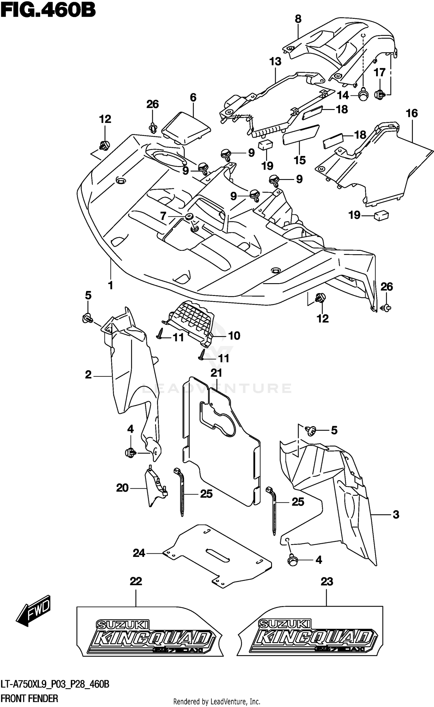 FRONT FENDER (LT-A750XL9 P28)