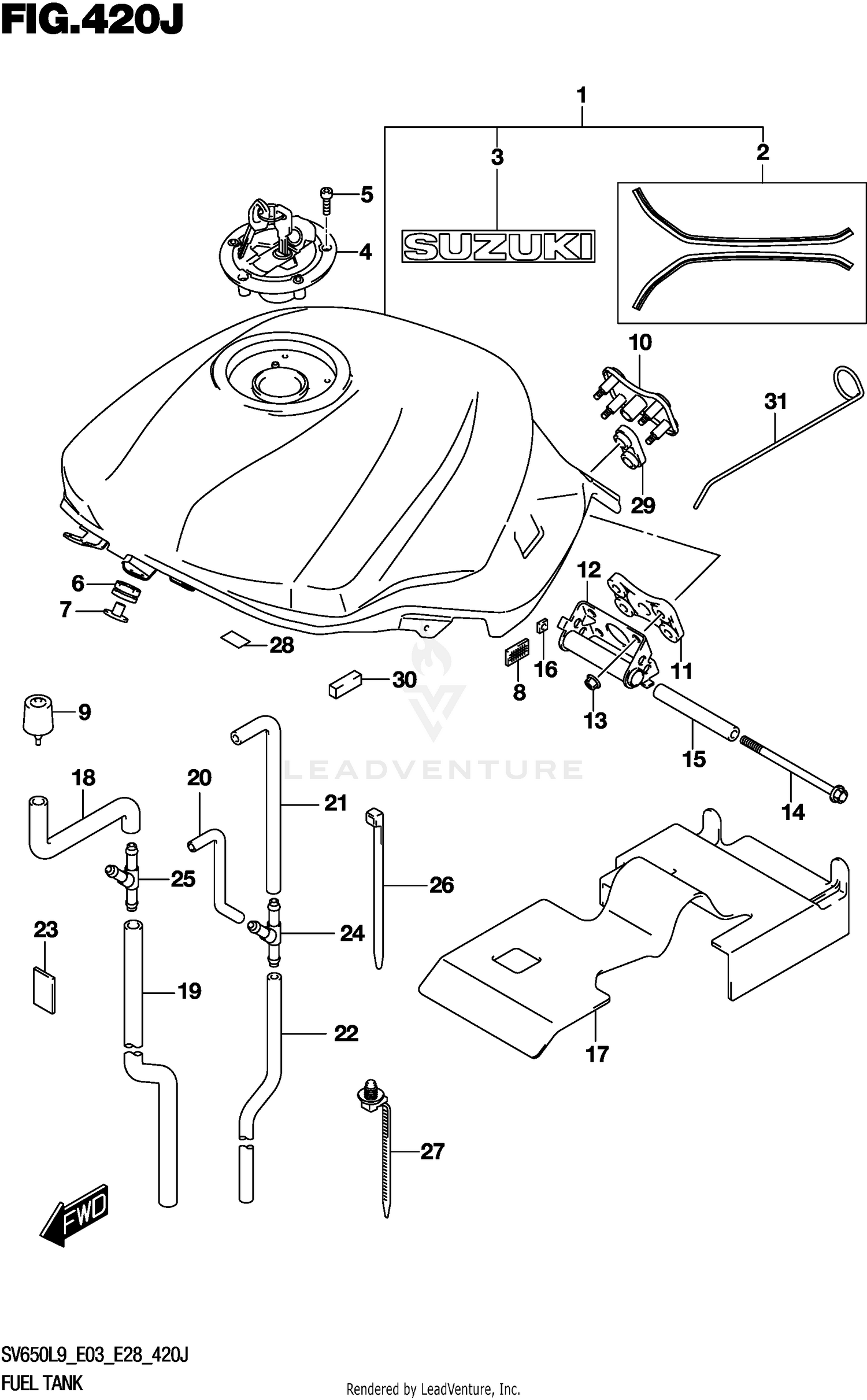 FUEL TANK (SV650XAL9 E28)