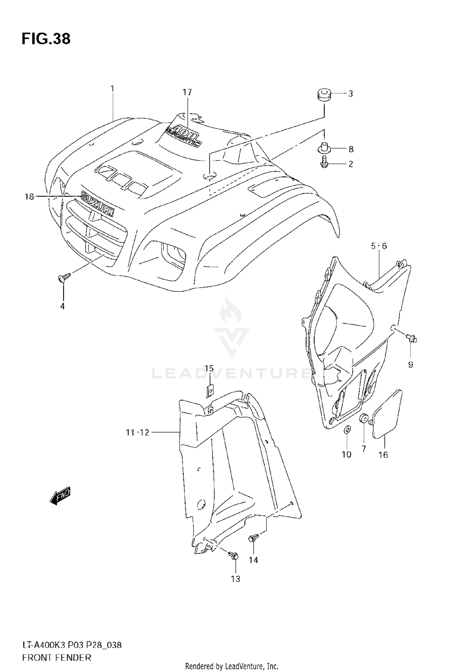 FRONT FENDER (MODEL K3)