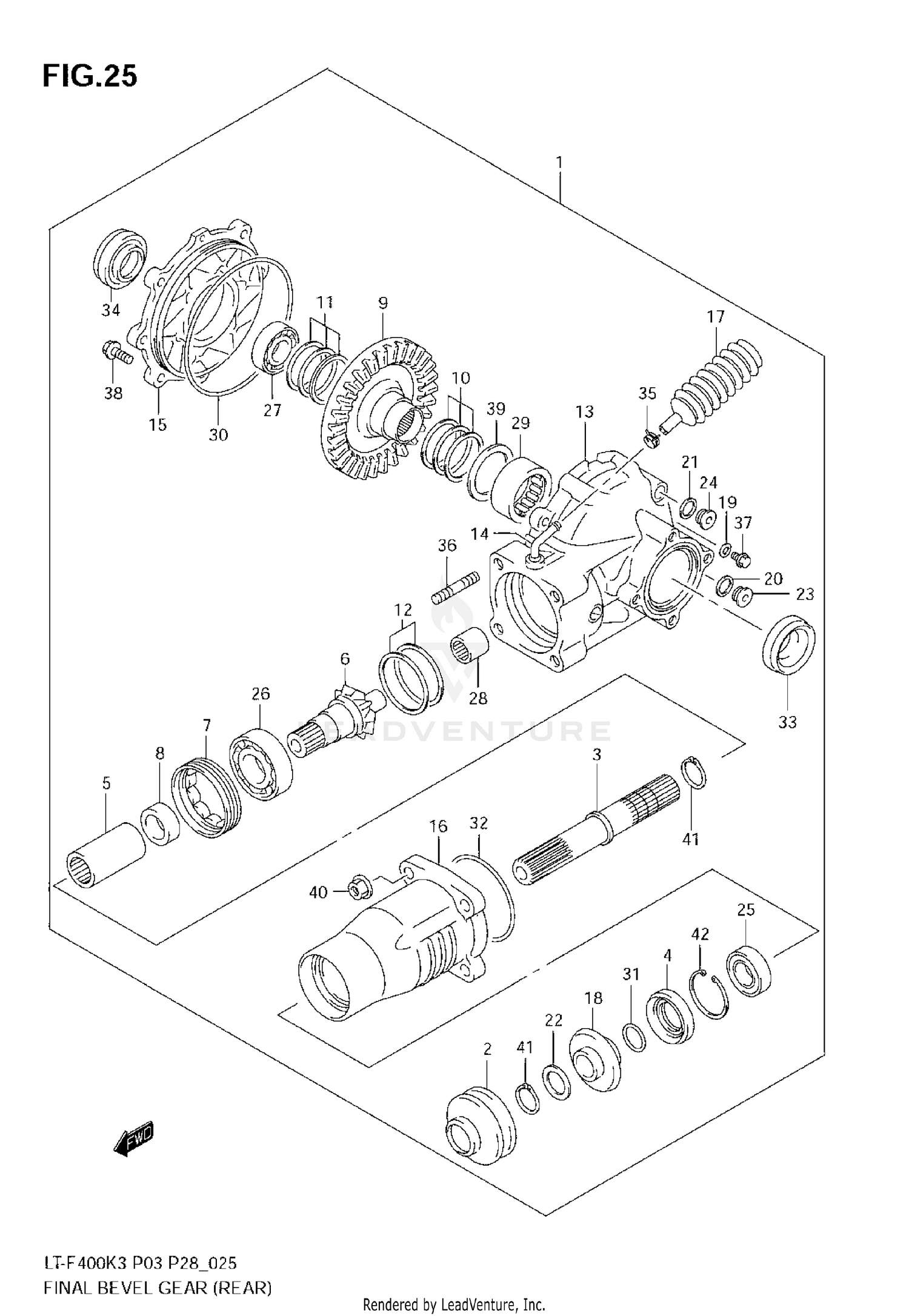 FINAL BEVEL GEAR (REAR)(MODEL K3)