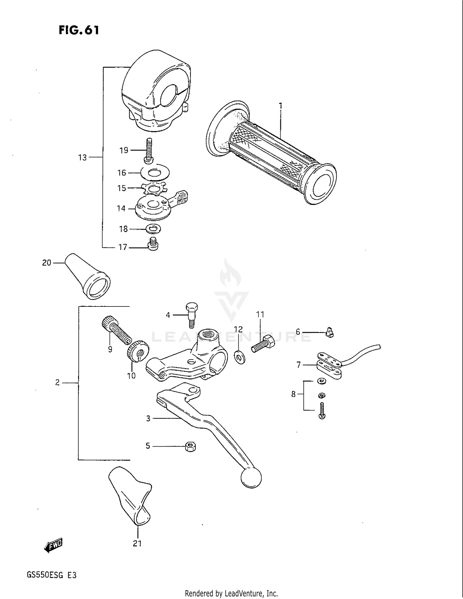 LEFT HANDLE SWITCH (GS550EF/EG)