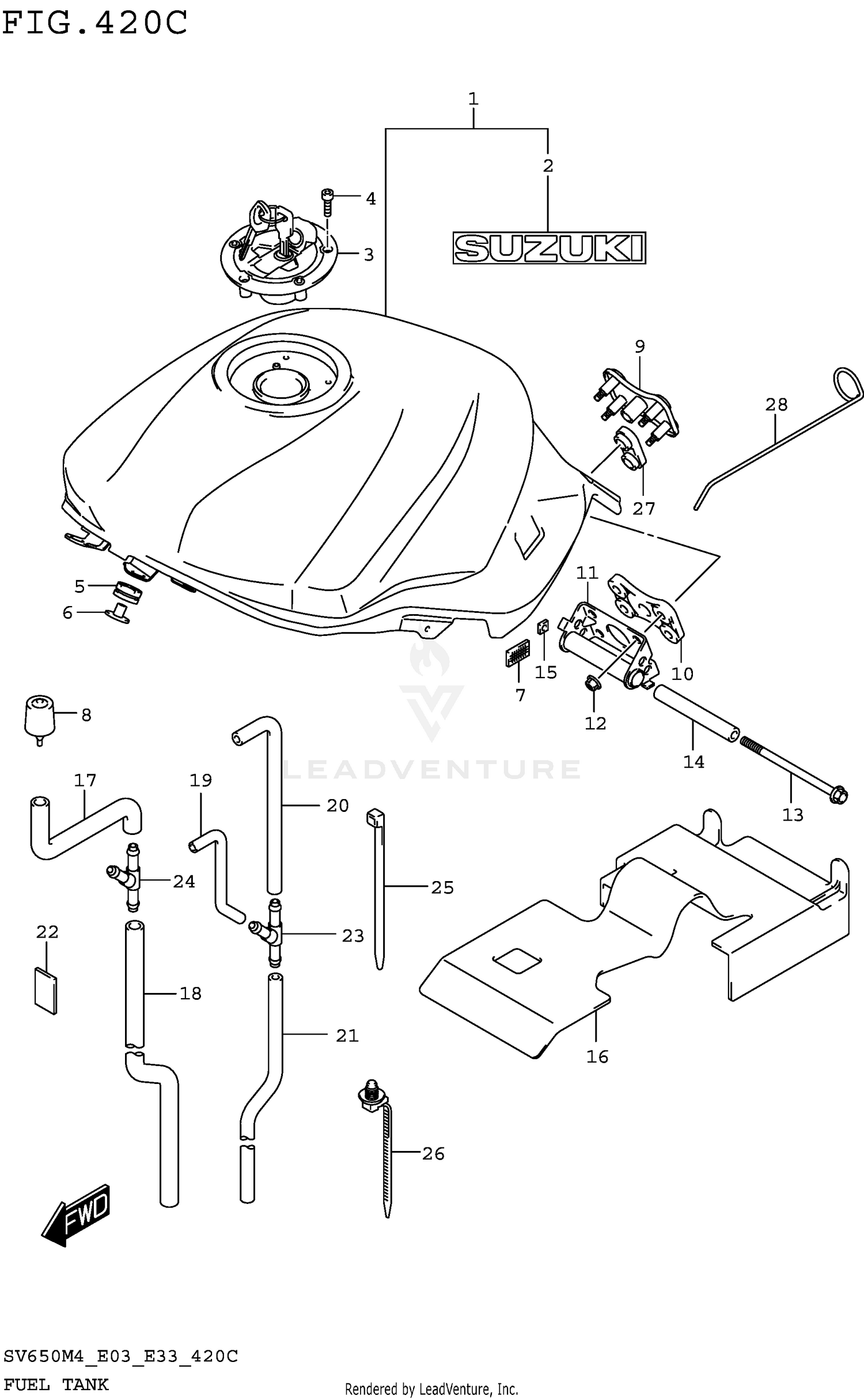 FUEL TANK (SV650AM4 E28)