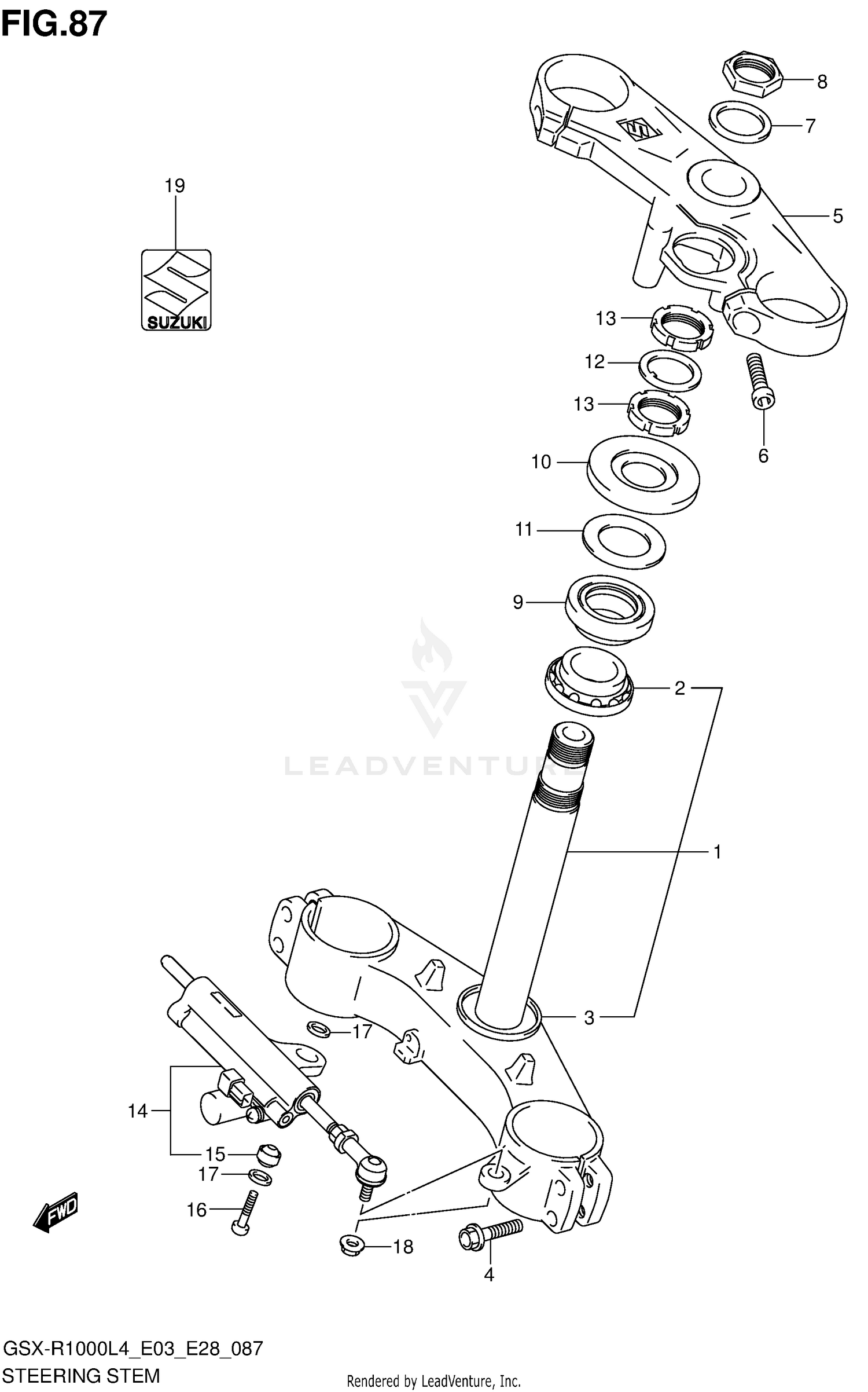 STEERING STEM (GSX-R1000L4 E28)