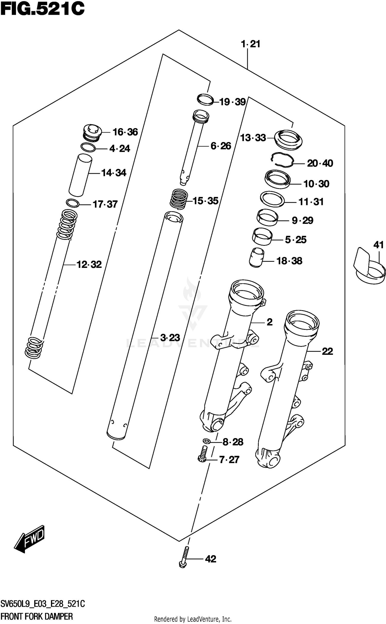 FRONT FORK DAMPER (SV650AL9 E28)