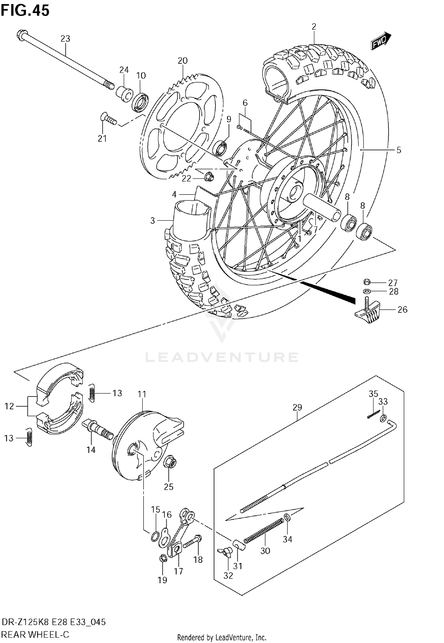 REAR WHEEL (DR-Z125L)