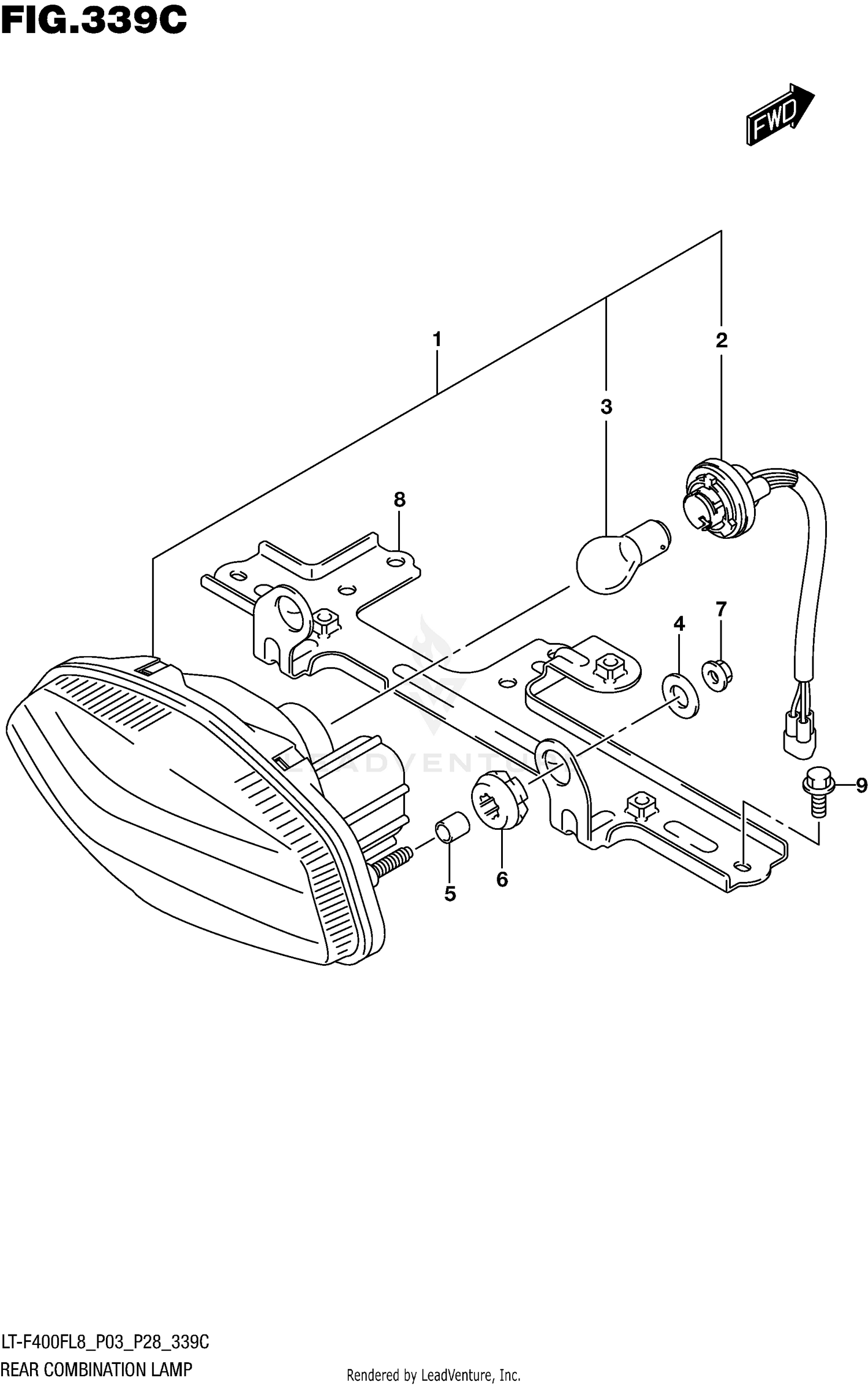 REAR COMBINATION LAMP (LT-F400FL8 P33)
