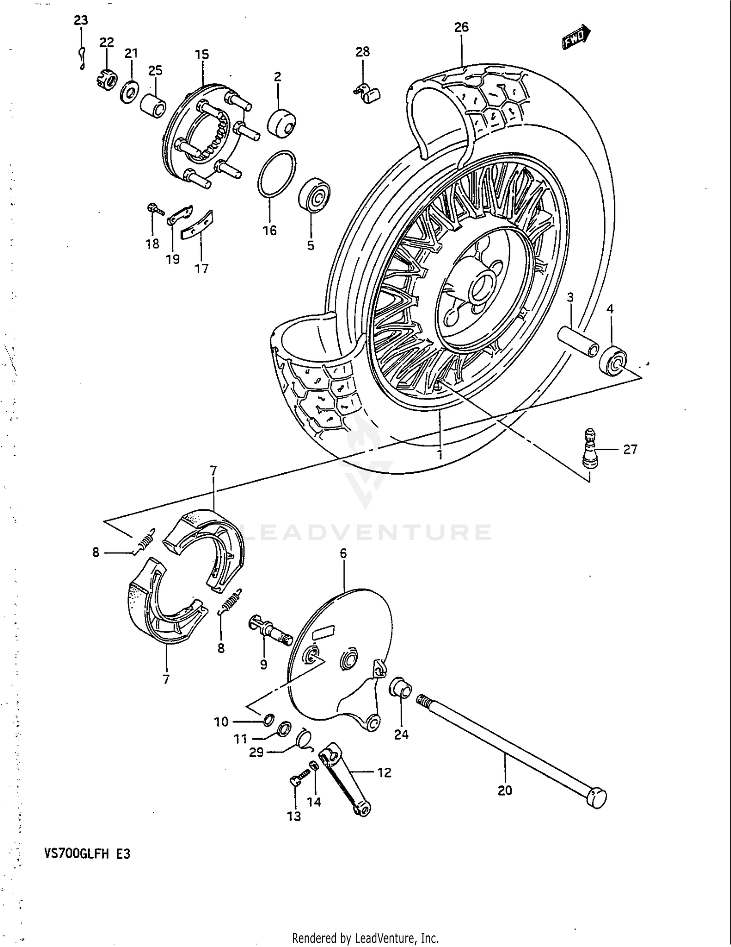 REAR WHEEL (VS700GLEFG/GLEPG)