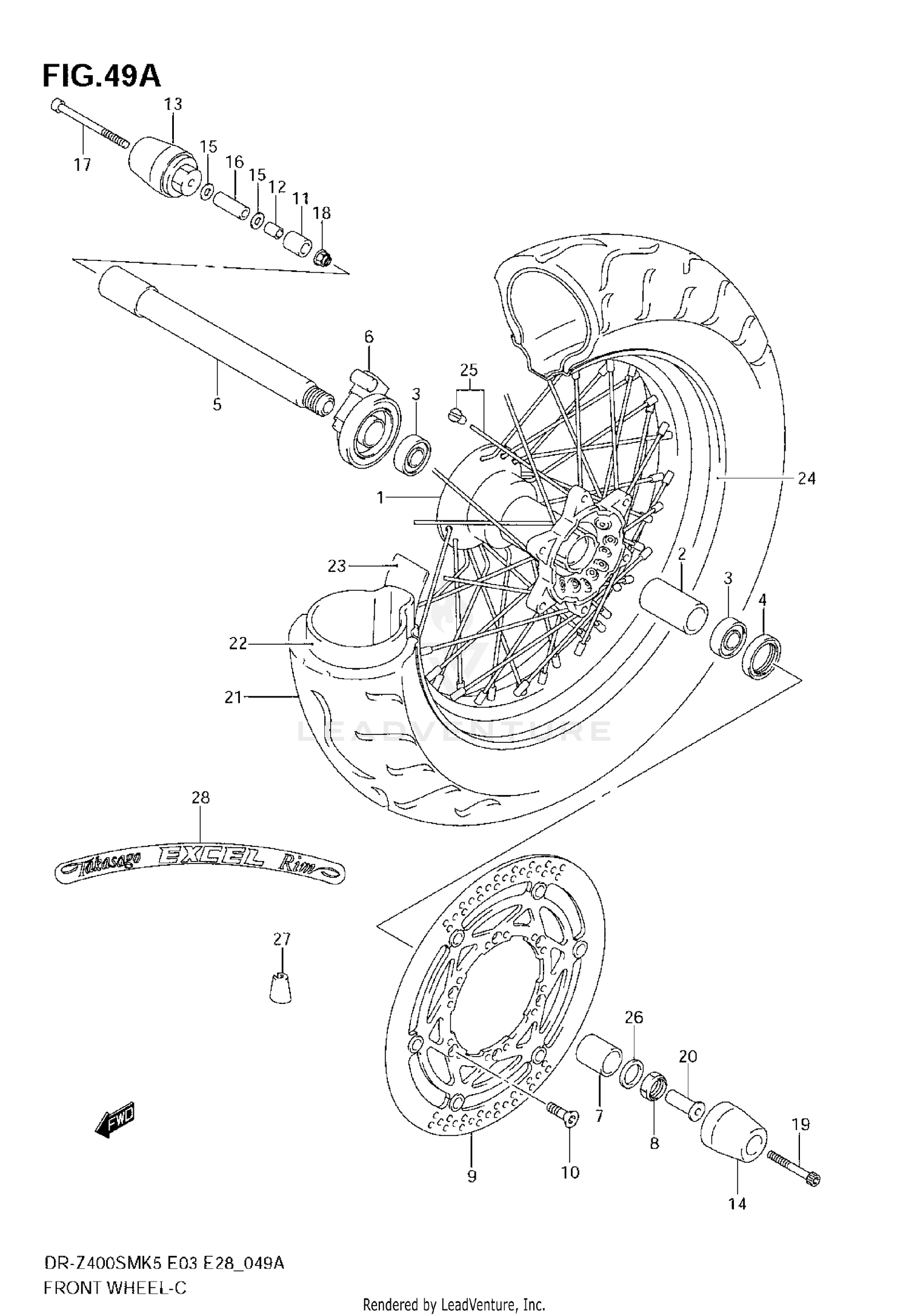 FRONT WHEEL (MODEL K7/K8)