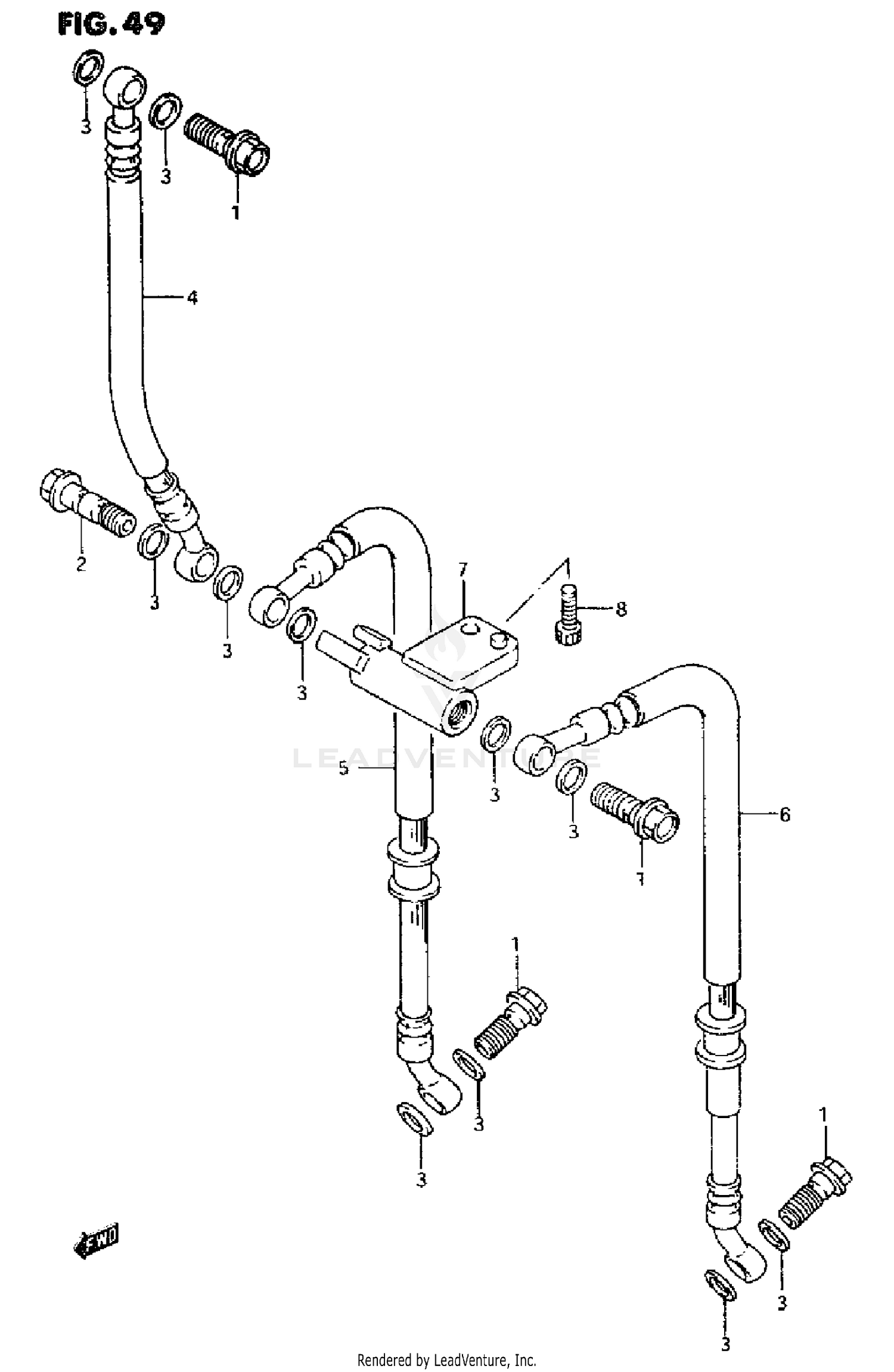FRONT BRAKE HOSE (MODEL P)