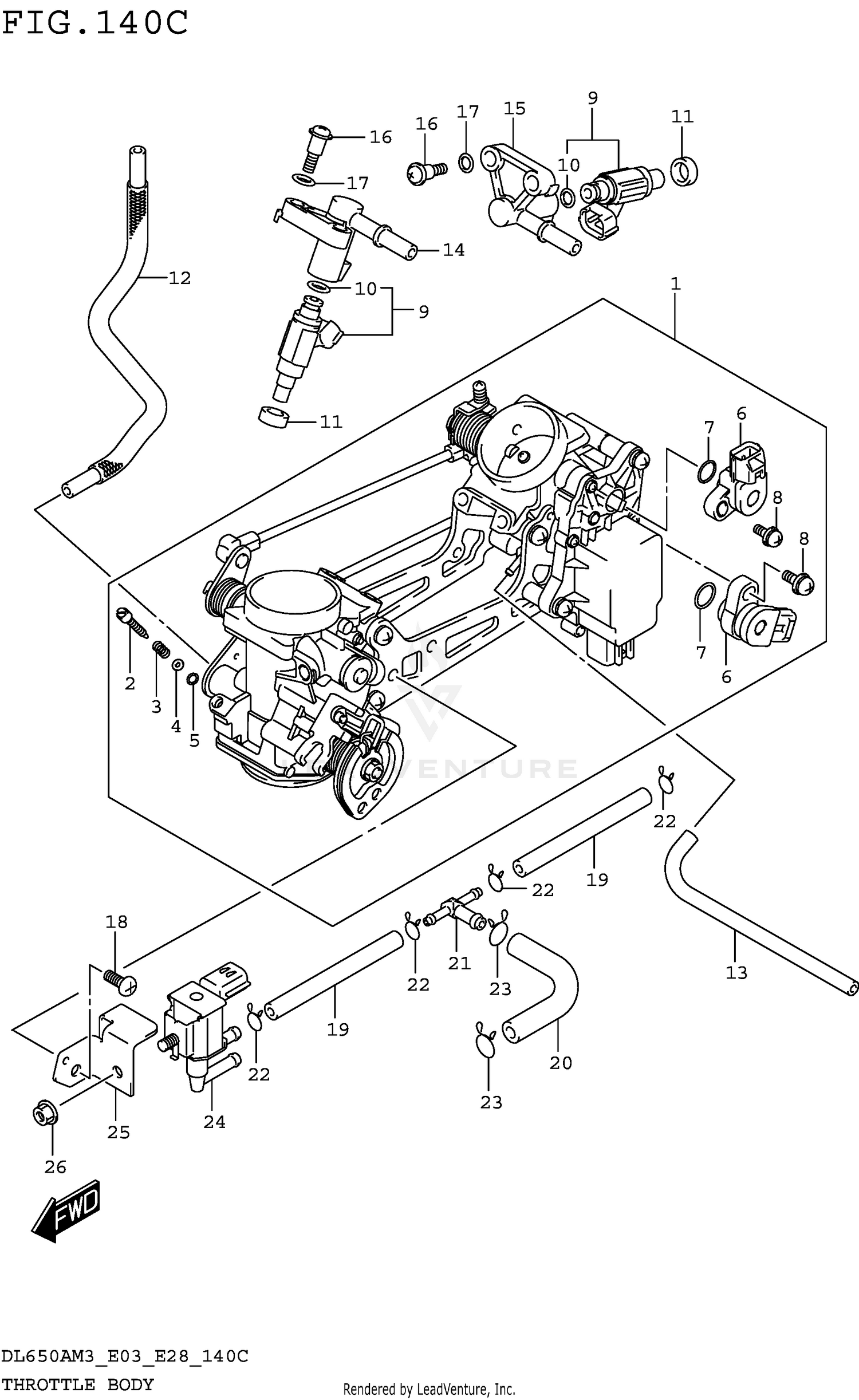 THROTTLE BODY (DL650AM3E33)