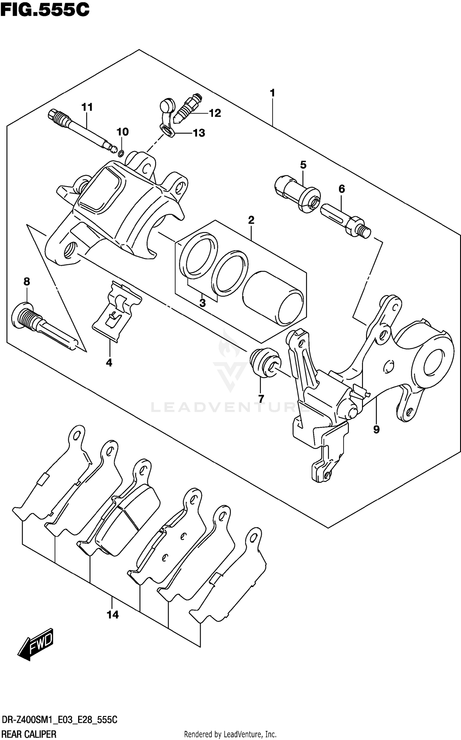 REAR CALIPER (DR-Z400SM)