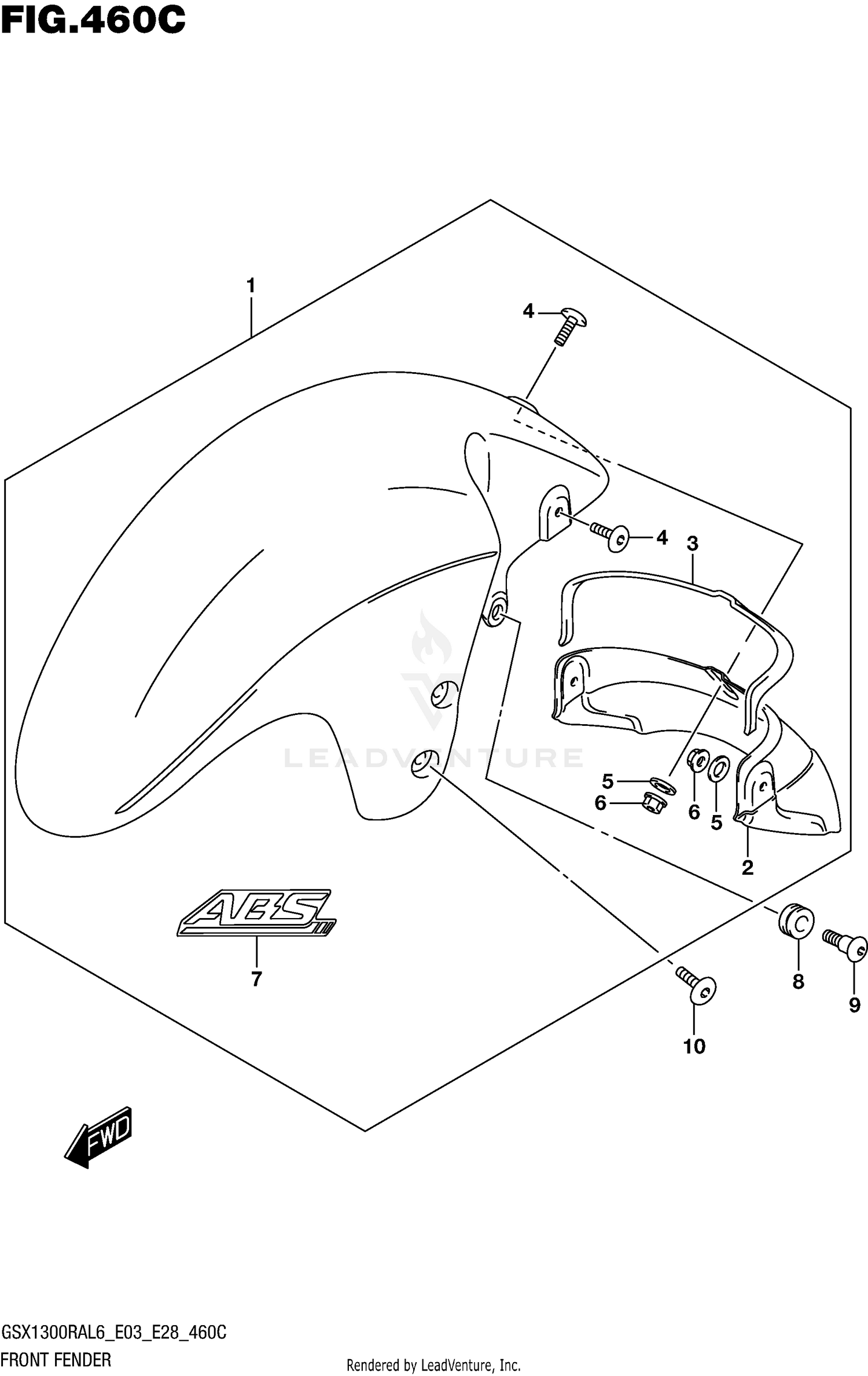 FRONT FENDER (GSX1300RAL6 E33)