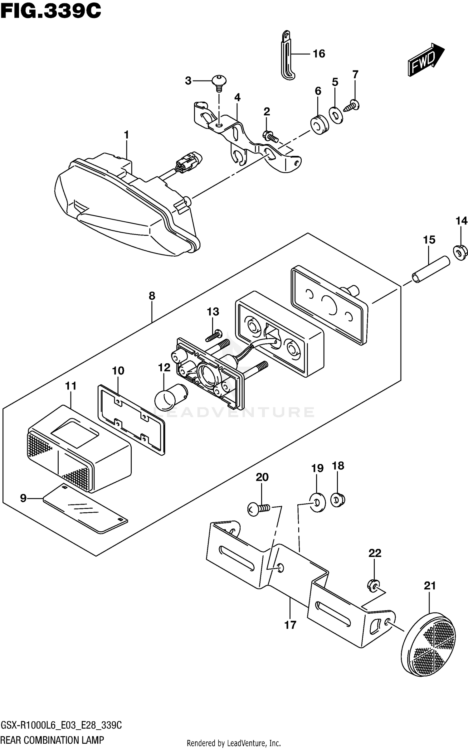 REAR COMBINATION LAMP (GSX-R1000L6 E33)